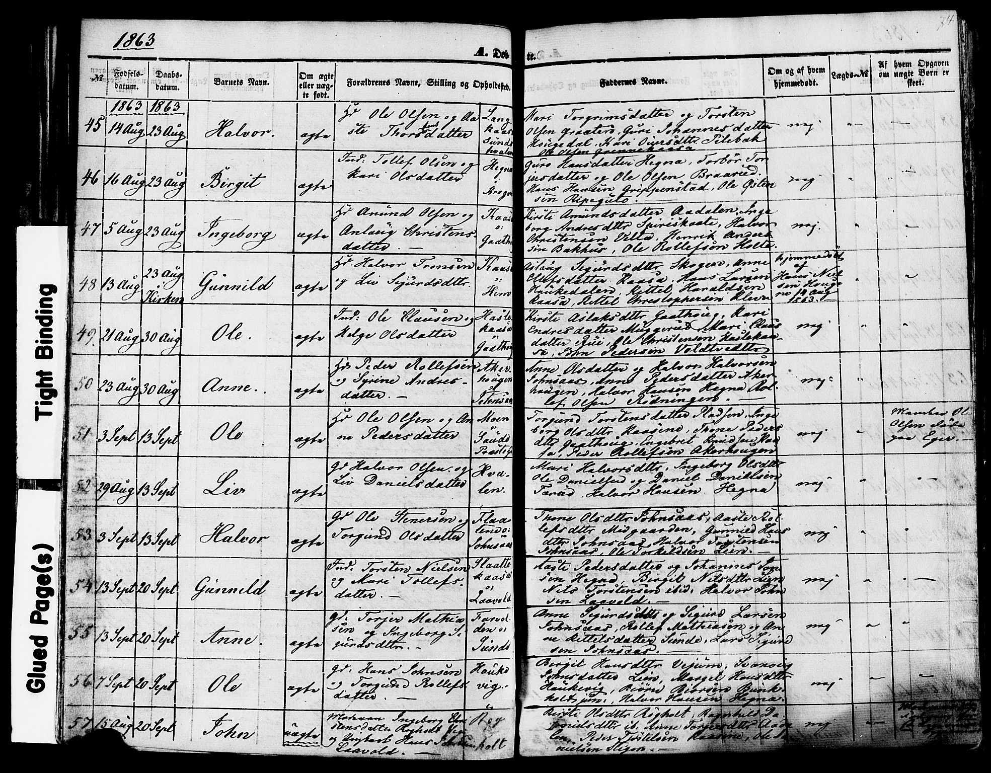 Sauherad kirkebøker, SAKO/A-298/F/Fa/L0007: Parish register (official) no. I 7, 1851-1873, p. 74