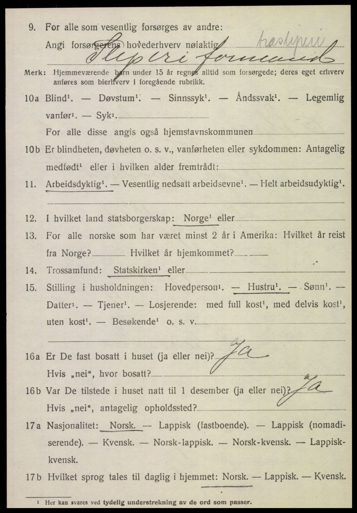 SAT, 1920 census for Otterøy, 1920, p. 1386