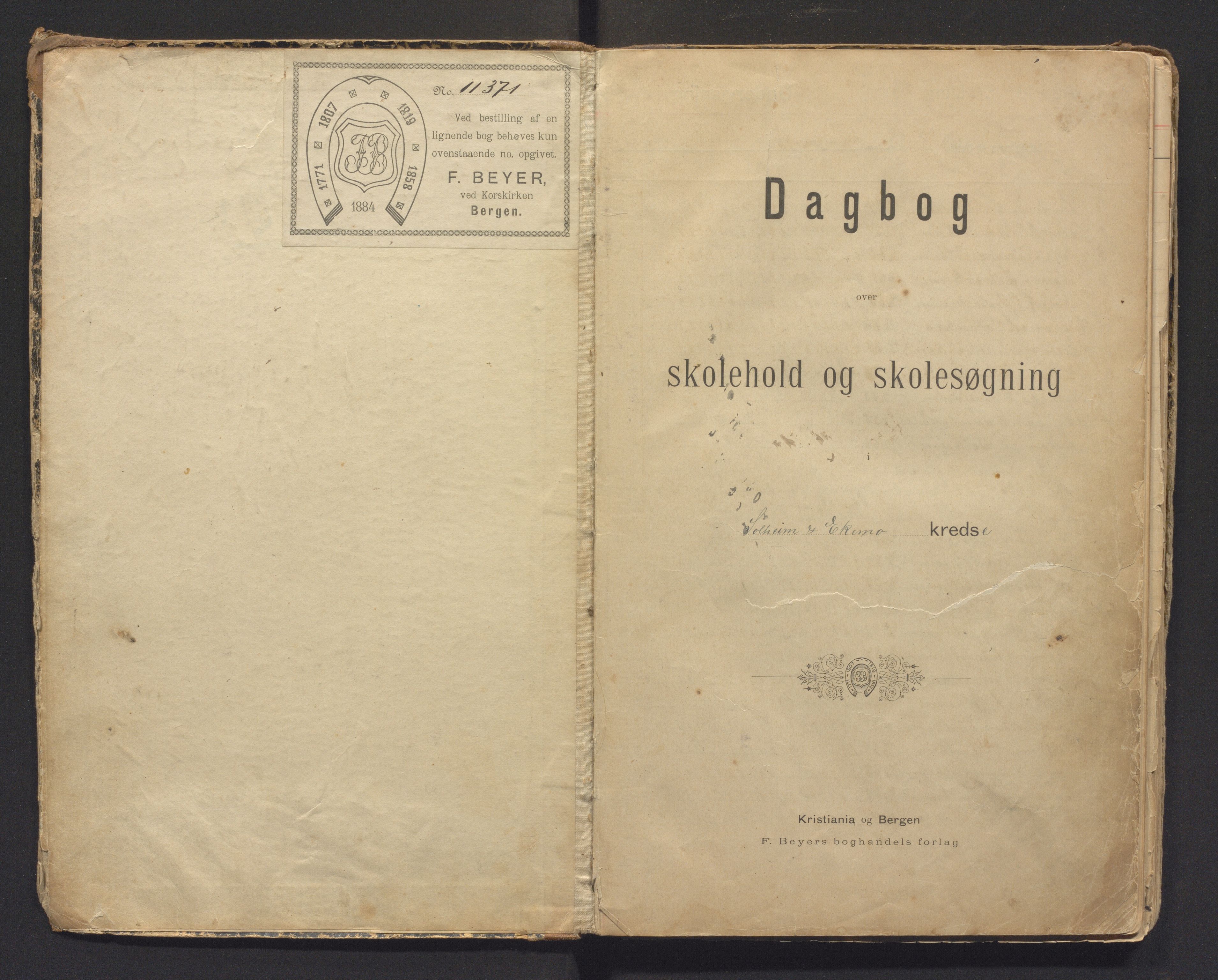 Masfjorden kommune. Barneskulane, IKAH/1266-231/G/Ga/L0019: Dagbok for Solheim og Eikemo krins, 1895-1916