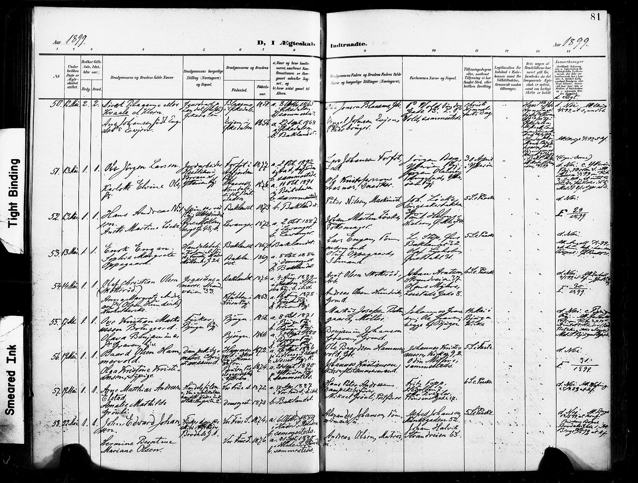 Ministerialprotokoller, klokkerbøker og fødselsregistre - Sør-Trøndelag, AV/SAT-A-1456/604/L0198: Parish register (official) no. 604A19, 1893-1900, p. 81