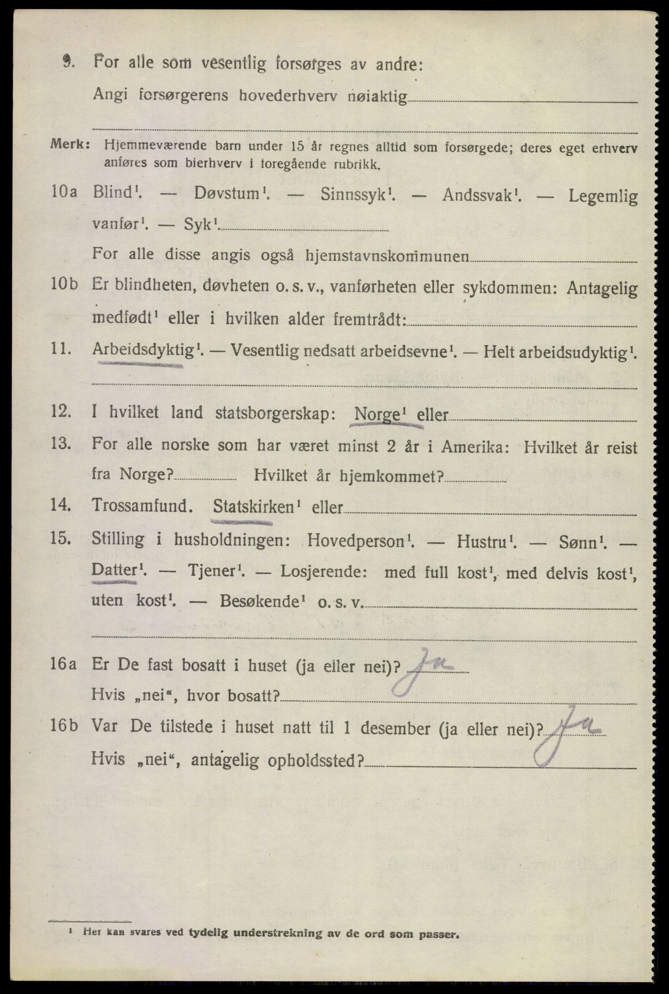 SAKO, 1920 census for Sande, 1920, p. 6407