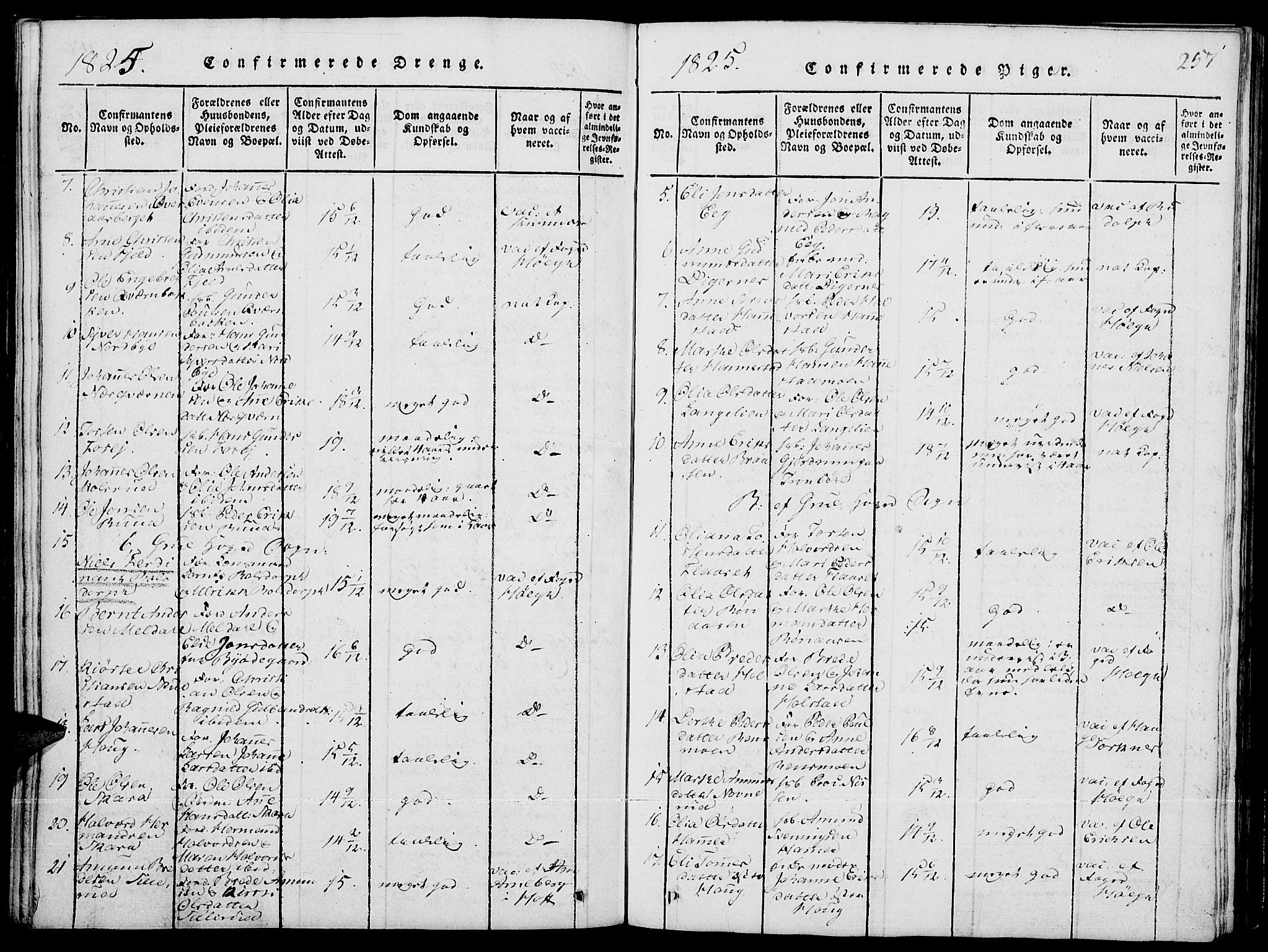 Grue prestekontor, AV/SAH-PREST-036/H/Ha/Hab/L0001: Parish register (copy) no. 1, 1814-1841, p. 257