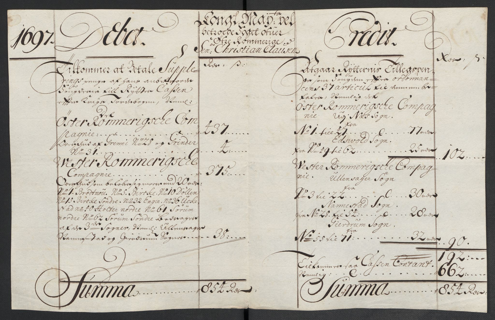 Rentekammeret inntil 1814, Reviderte regnskaper, Fogderegnskap, RA/EA-4092/R12/L0709: Fogderegnskap Øvre Romerike, 1697, p. 321