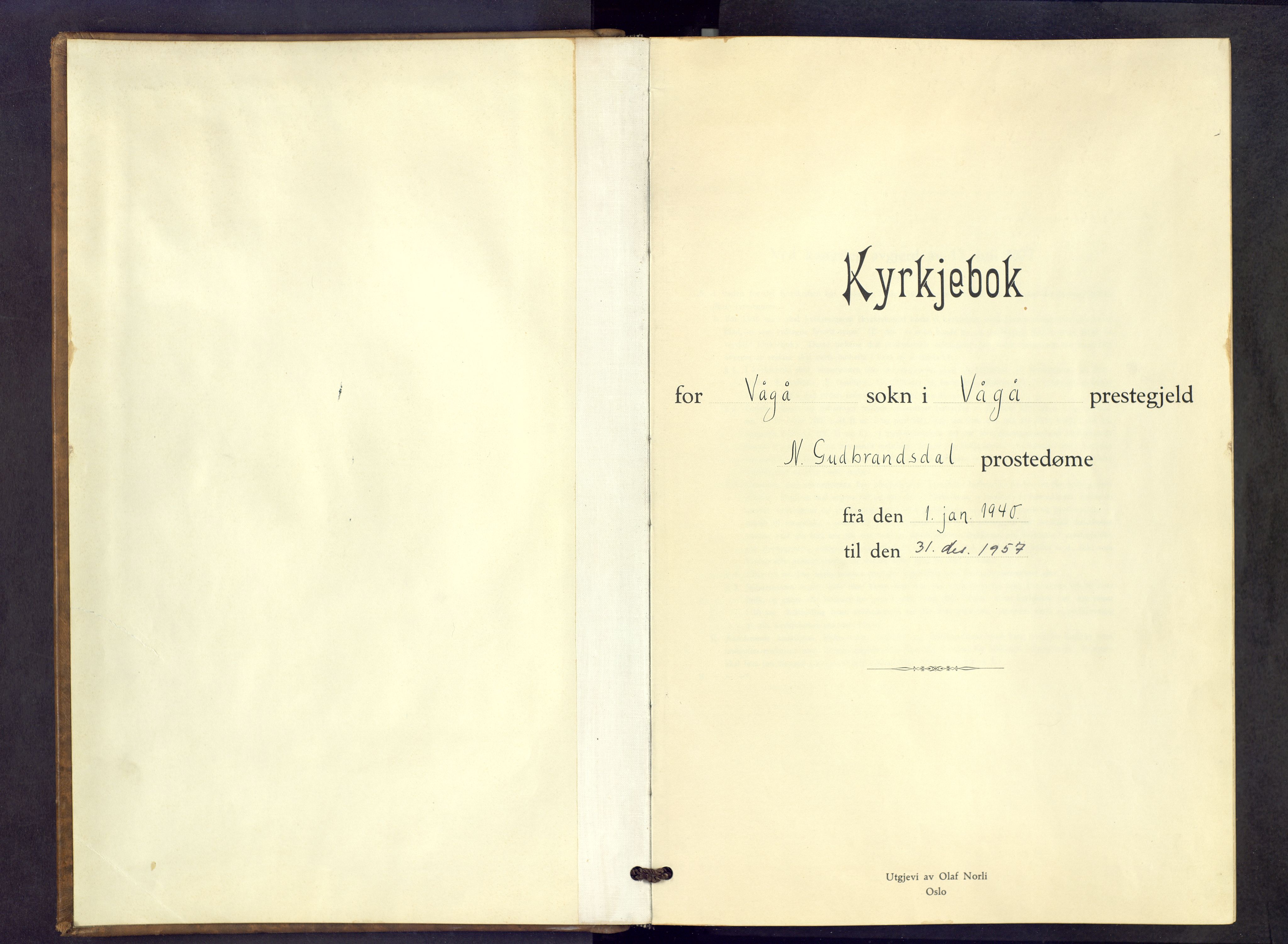Vågå prestekontor, SAH/PREST-076/H/Ha/Hab/L0003: Parish register (copy) no. 3, 1940-1961