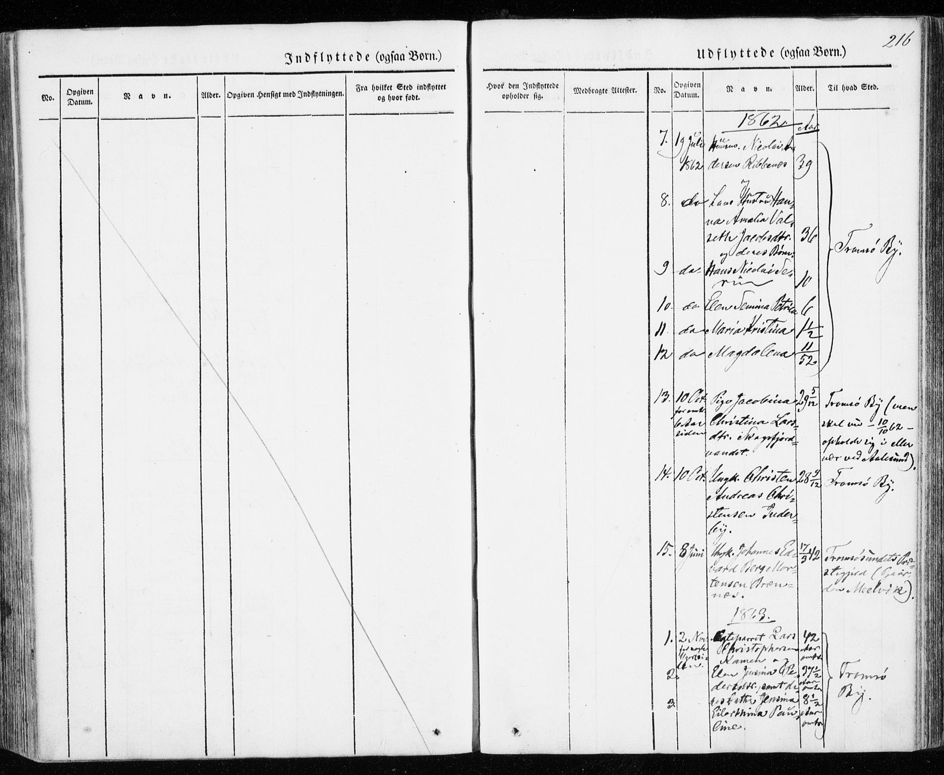 Karlsøy sokneprestembete, SATØ/S-1299/H/Ha/Haa/L0009kirke: Parish register (official) no. 9, 1838-1867, p. 216