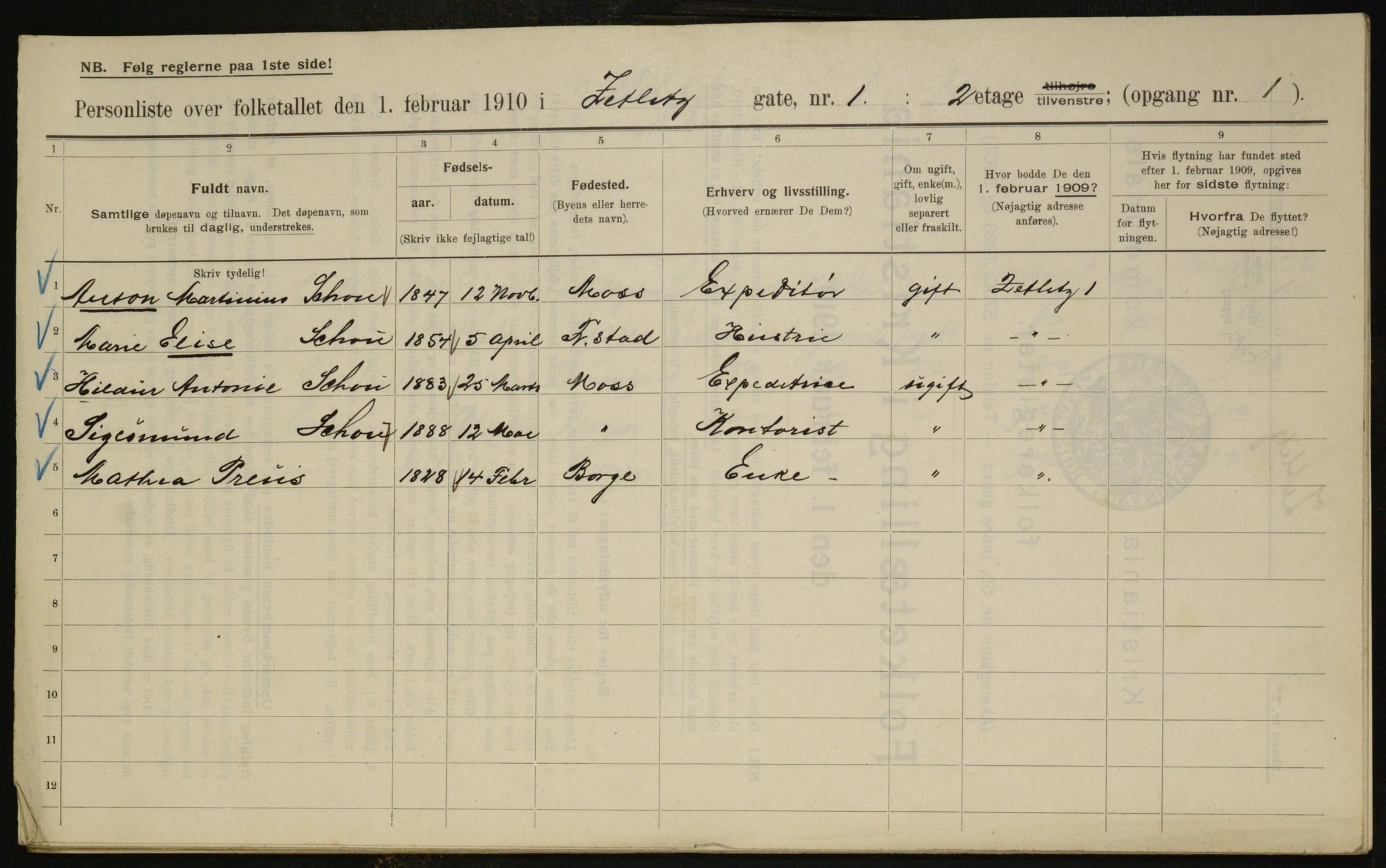 OBA, Municipal Census 1910 for Kristiania, 1910, p. 121934