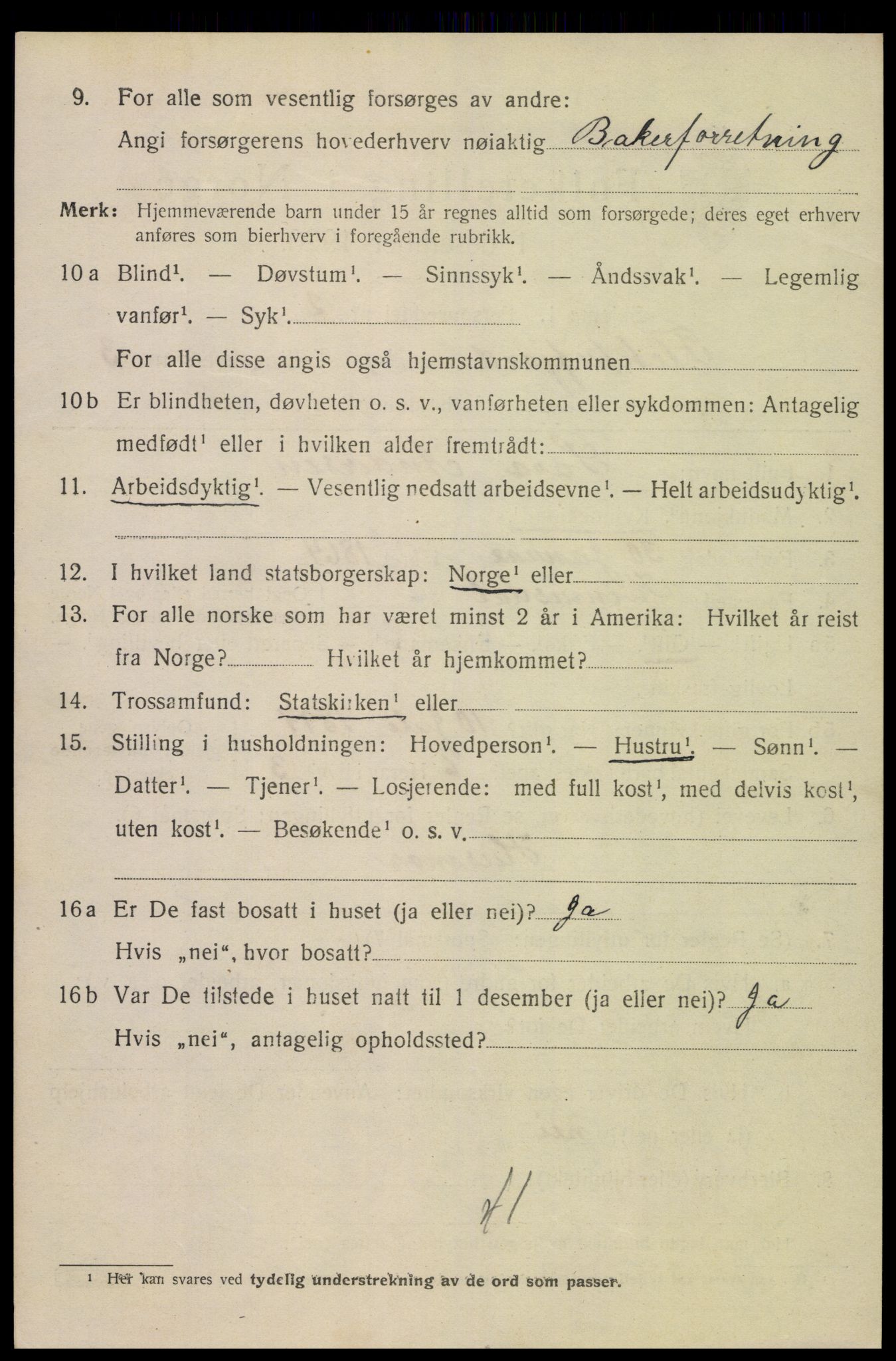 SAK, 1920 census for Flekkefjord, 1920, p. 3837