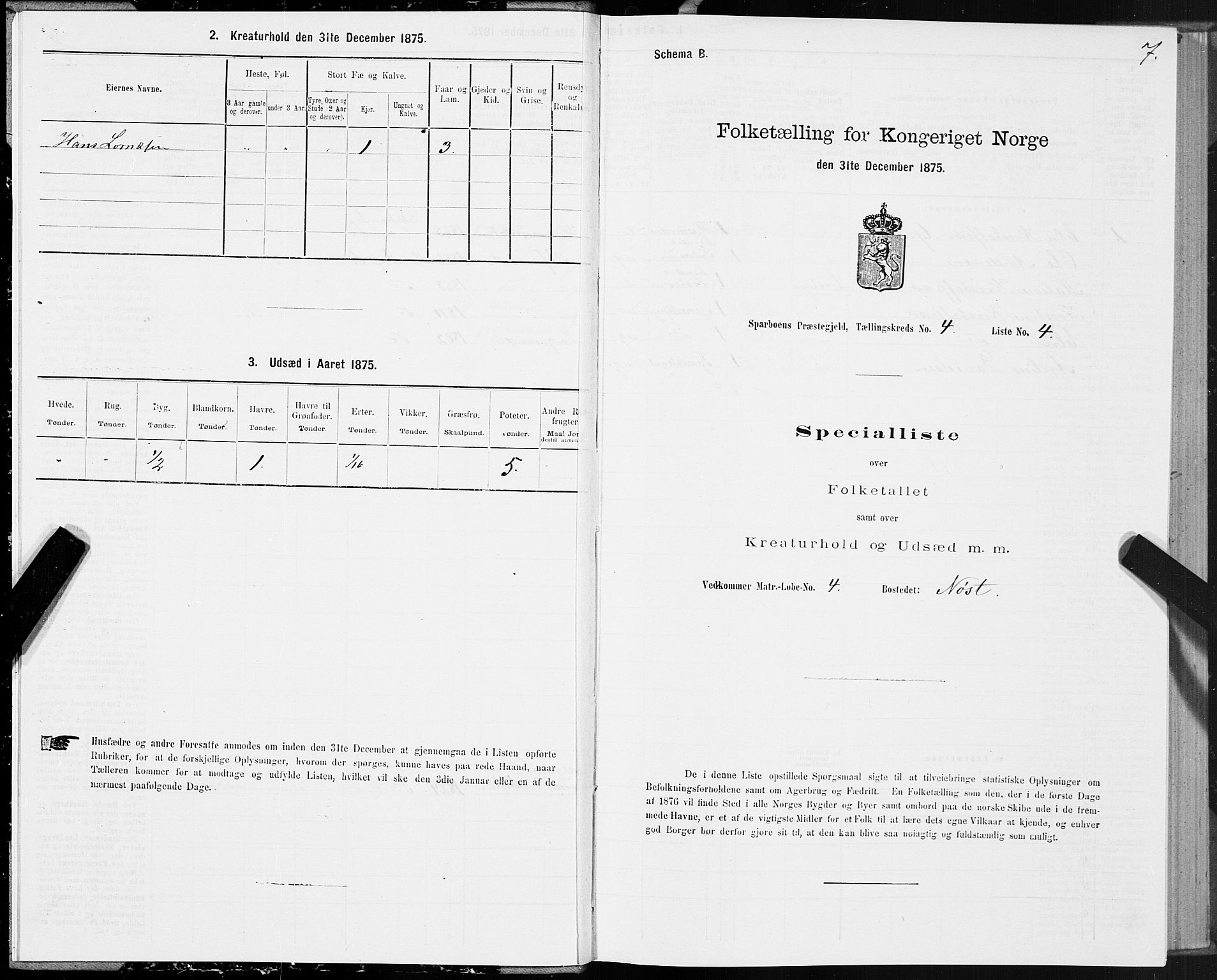 SAT, 1875 census for 1731P Sparbu, 1875, p. 2007