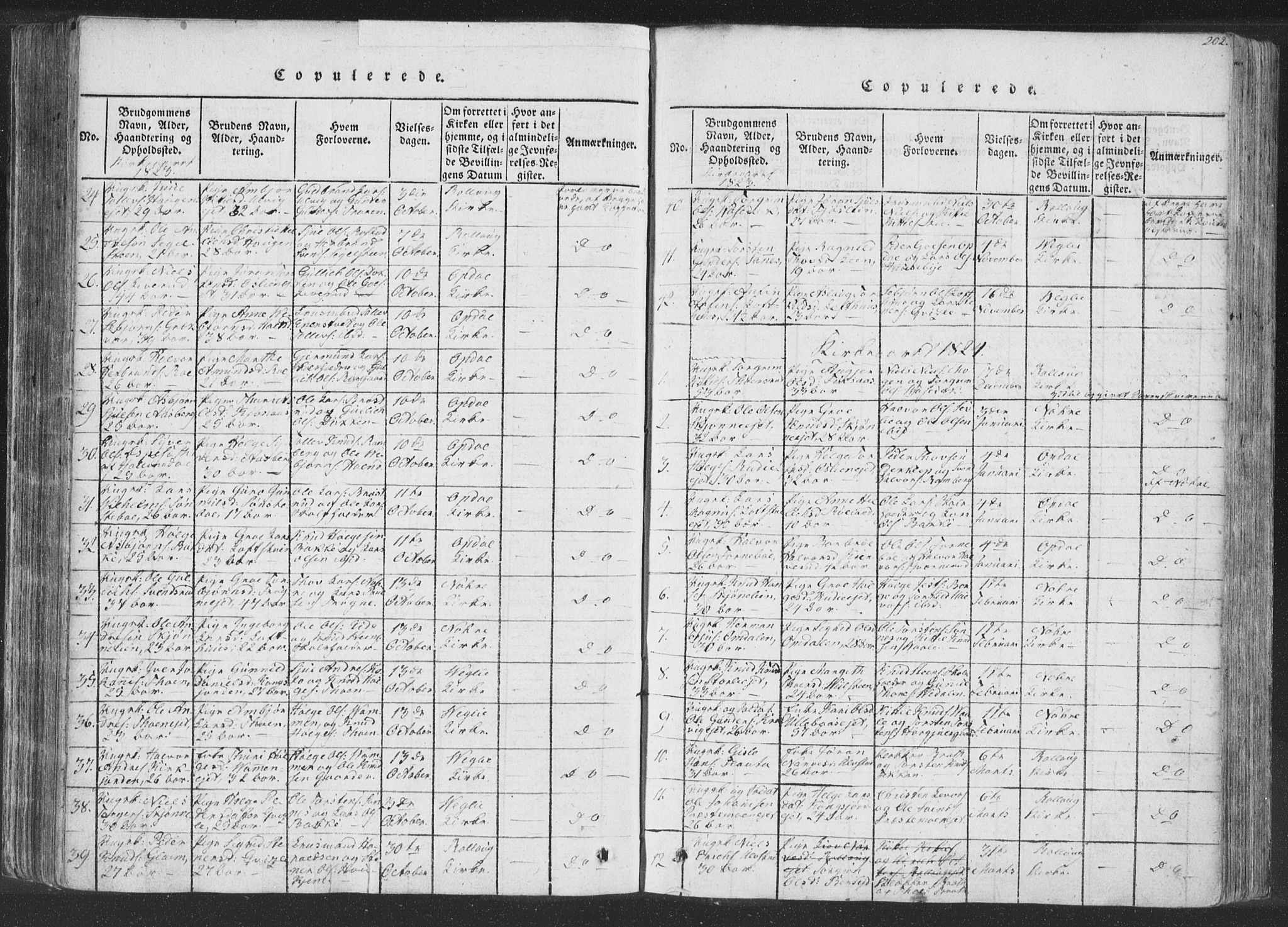 Rollag kirkebøker, AV/SAKO-A-240/F/Fa/L0006: Parish register (official) no. I 6, 1814-1828, p. 202