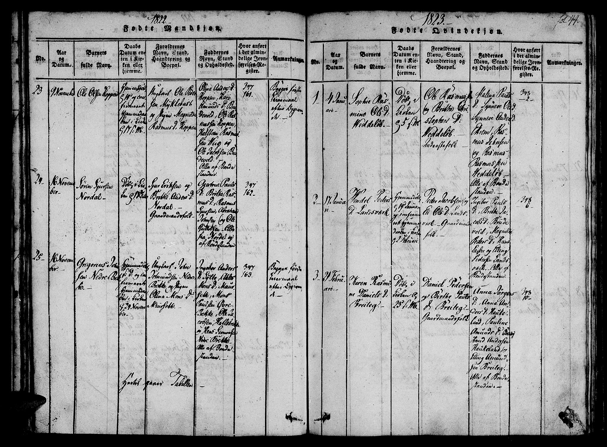 Ministerialprotokoller, klokkerbøker og fødselsregistre - Møre og Romsdal, AV/SAT-A-1454/501/L0004: Parish register (official) no. 501A04, 1816-1831, p. 44