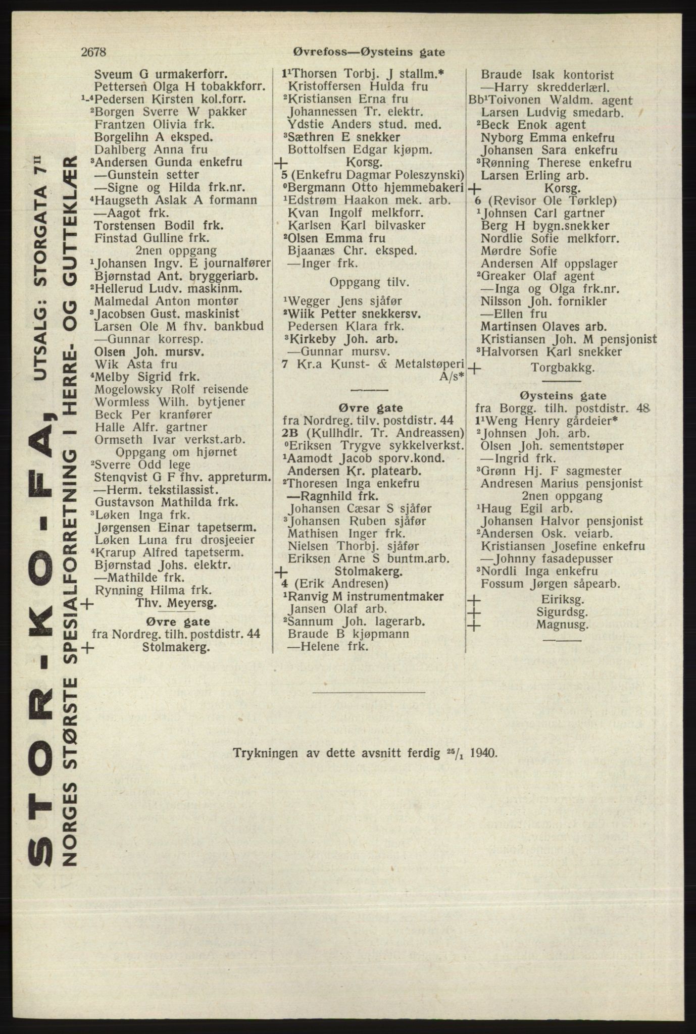Kristiania/Oslo adressebok, PUBL/-, 1940, p. 2626