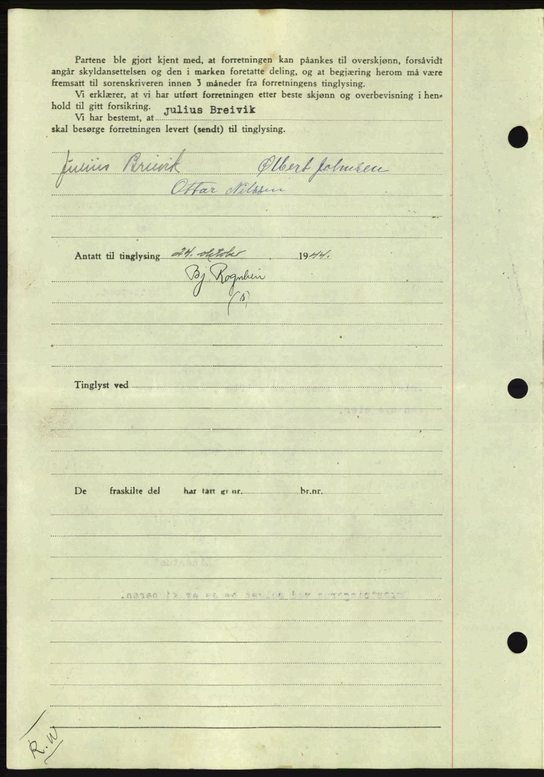 Salten sorenskriveri, SAT/A-4578/1/2/2C: Mortgage book no. A14-15, 1943-1945, Diary no: : 2335/1944