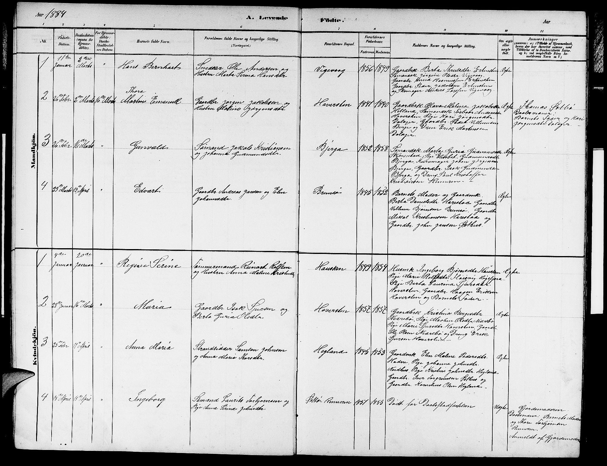 Rennesøy sokneprestkontor, AV/SAST-A -101827/H/Ha/Hab/L0007: Parish register (copy) no. B 7, 1881-1890