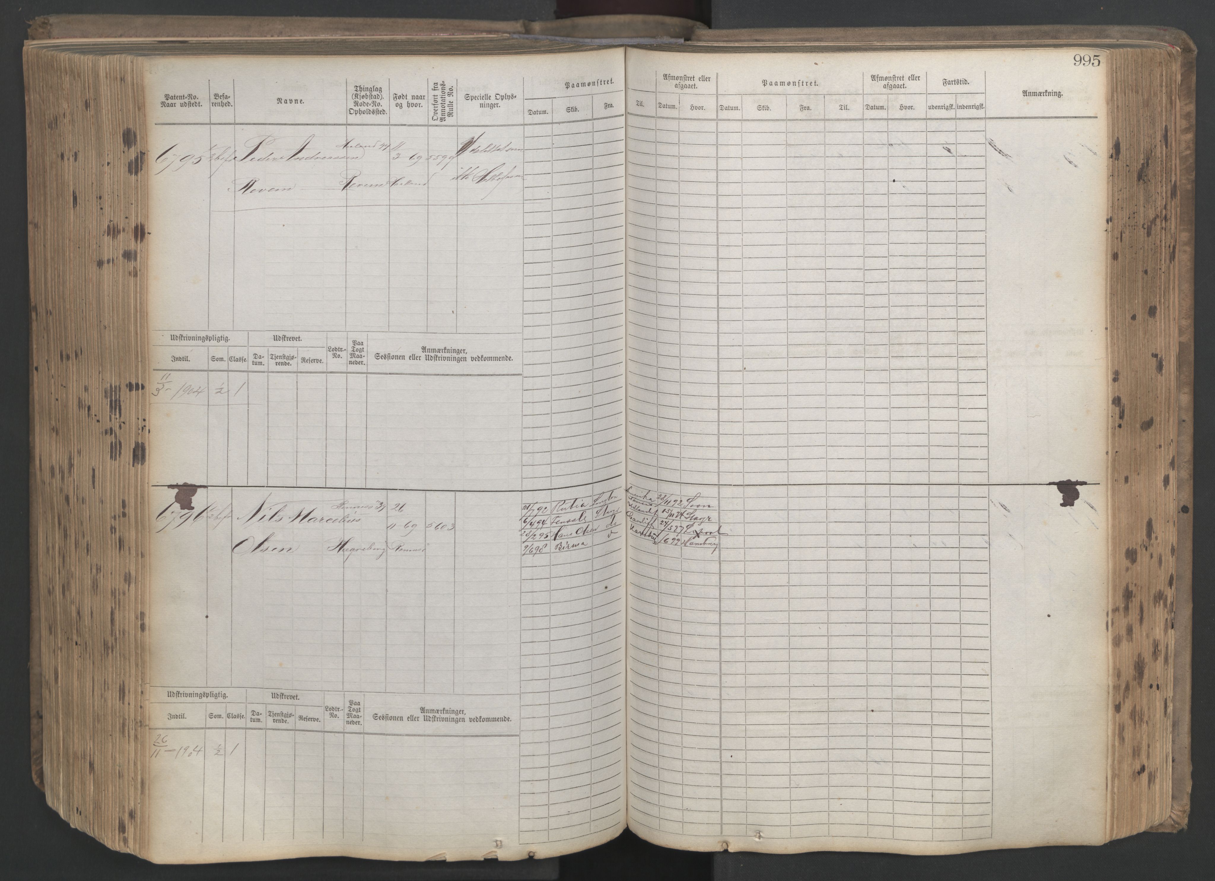 Stavanger sjømannskontor, AV/SAST-A-102006/F/Fb/Fbb/L0021: Sjøfartshovedrulle patnentnr. 6005-7204 (dublett), 1887, p. 400