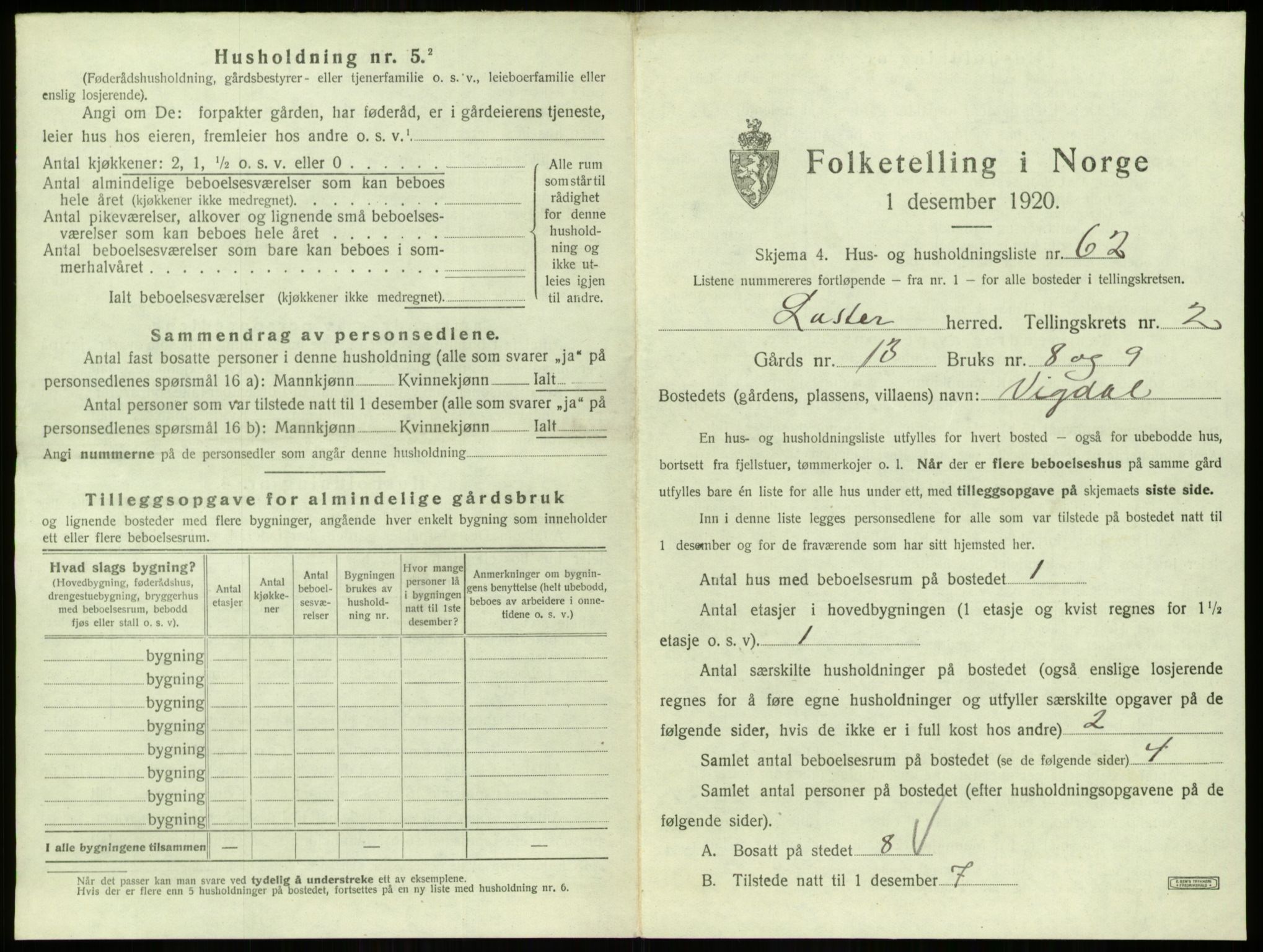 SAB, 1920 census for Luster, 1920, p. 235