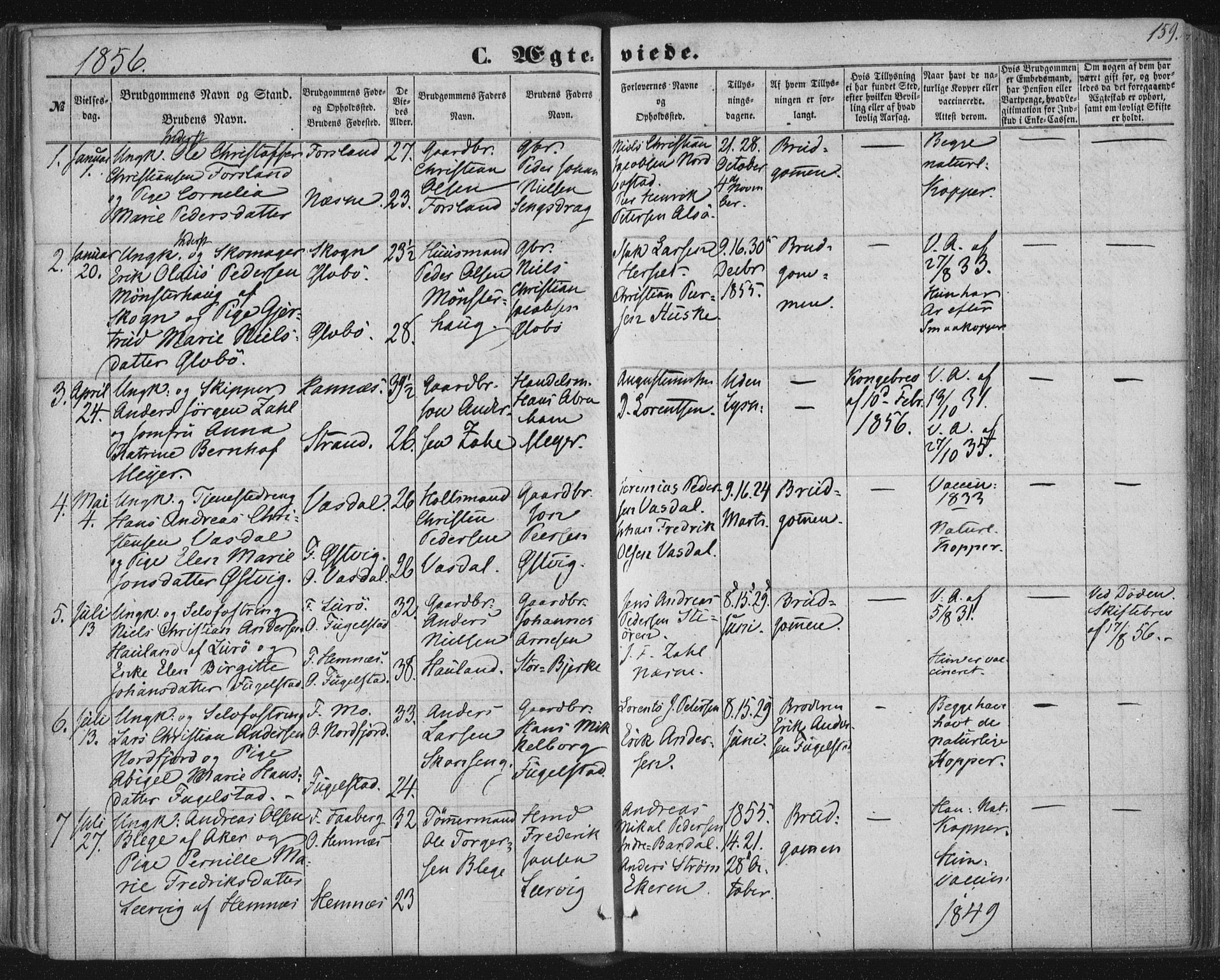 Ministerialprotokoller, klokkerbøker og fødselsregistre - Nordland, SAT/A-1459/838/L0550: Parish register (official) no. 838A08, 1855-1865, p. 159