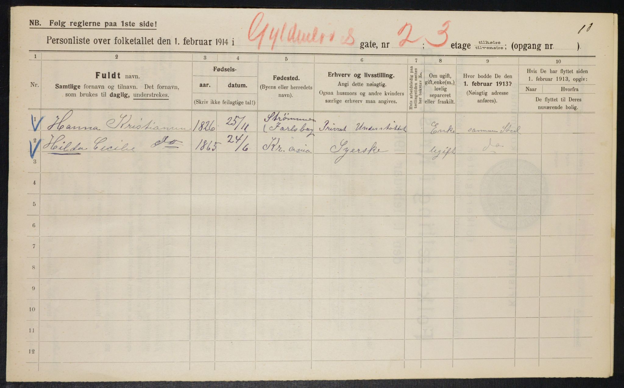 OBA, Municipal Census 1914 for Kristiania, 1914, p. 32552