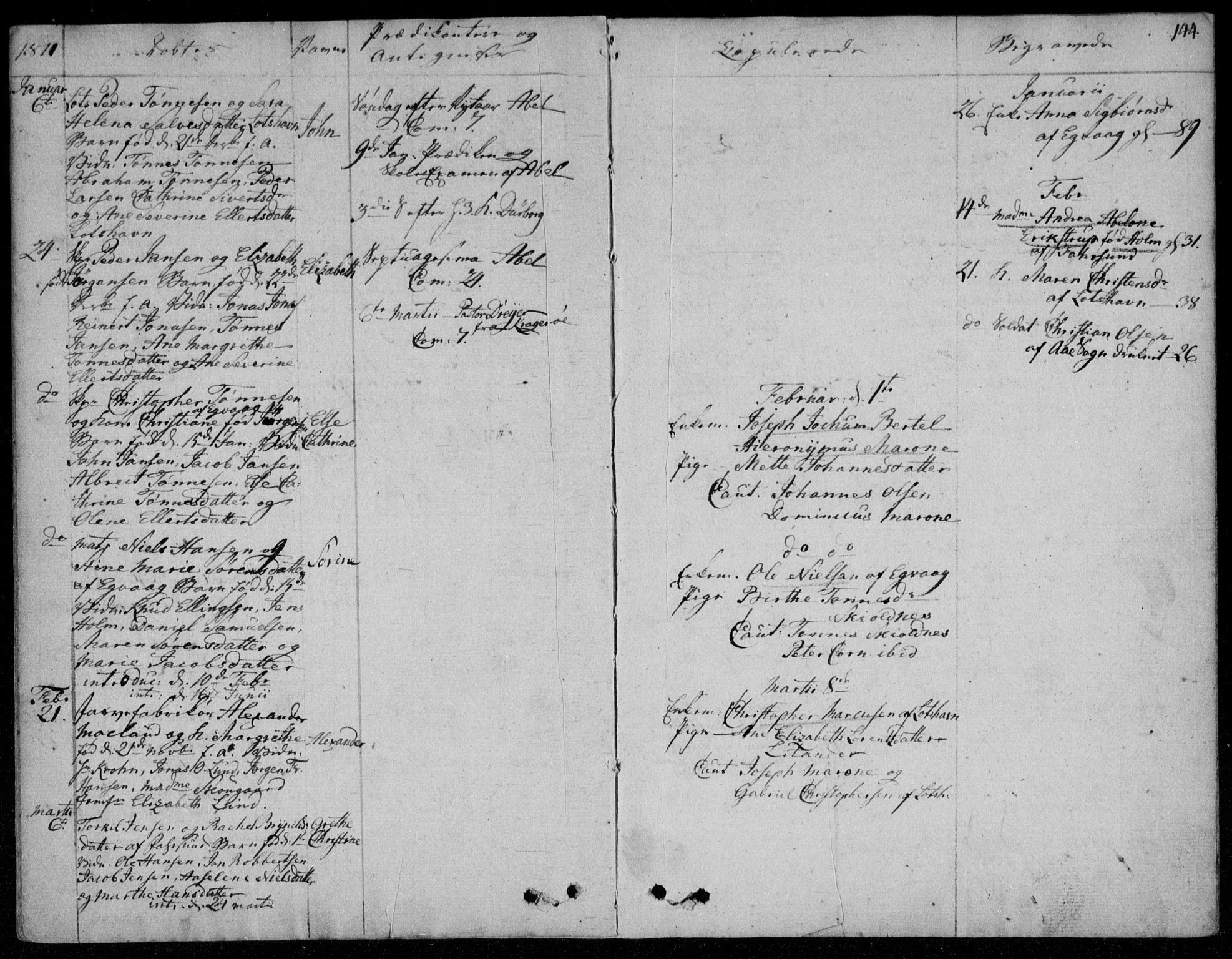 Farsund sokneprestkontor, SAK/1111-0009/F/Fa/L0001: Parish register (official) no. A 1, 1784-1815, p. 144