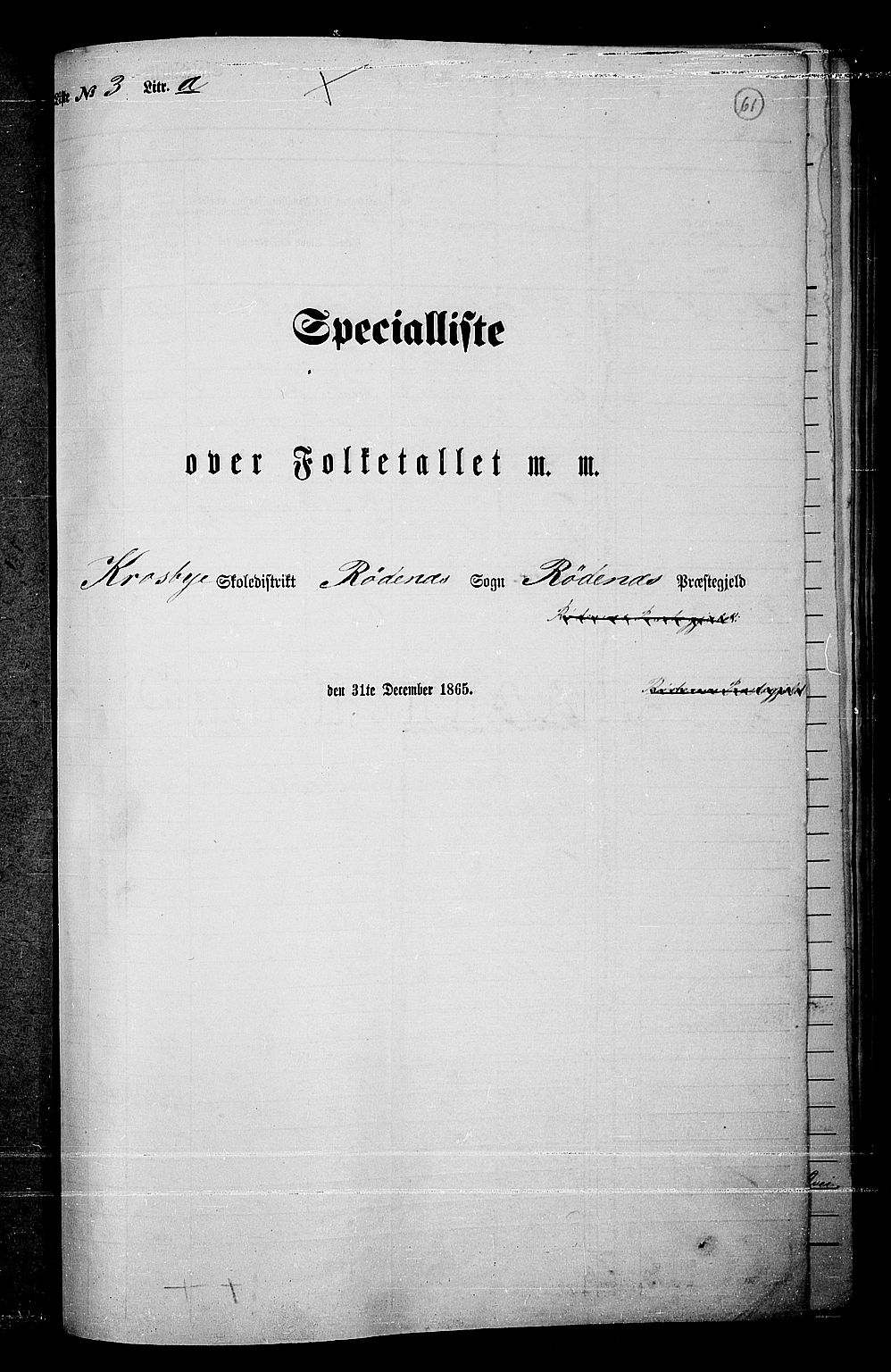 RA, 1865 census for Rødenes, 1865, p. 54