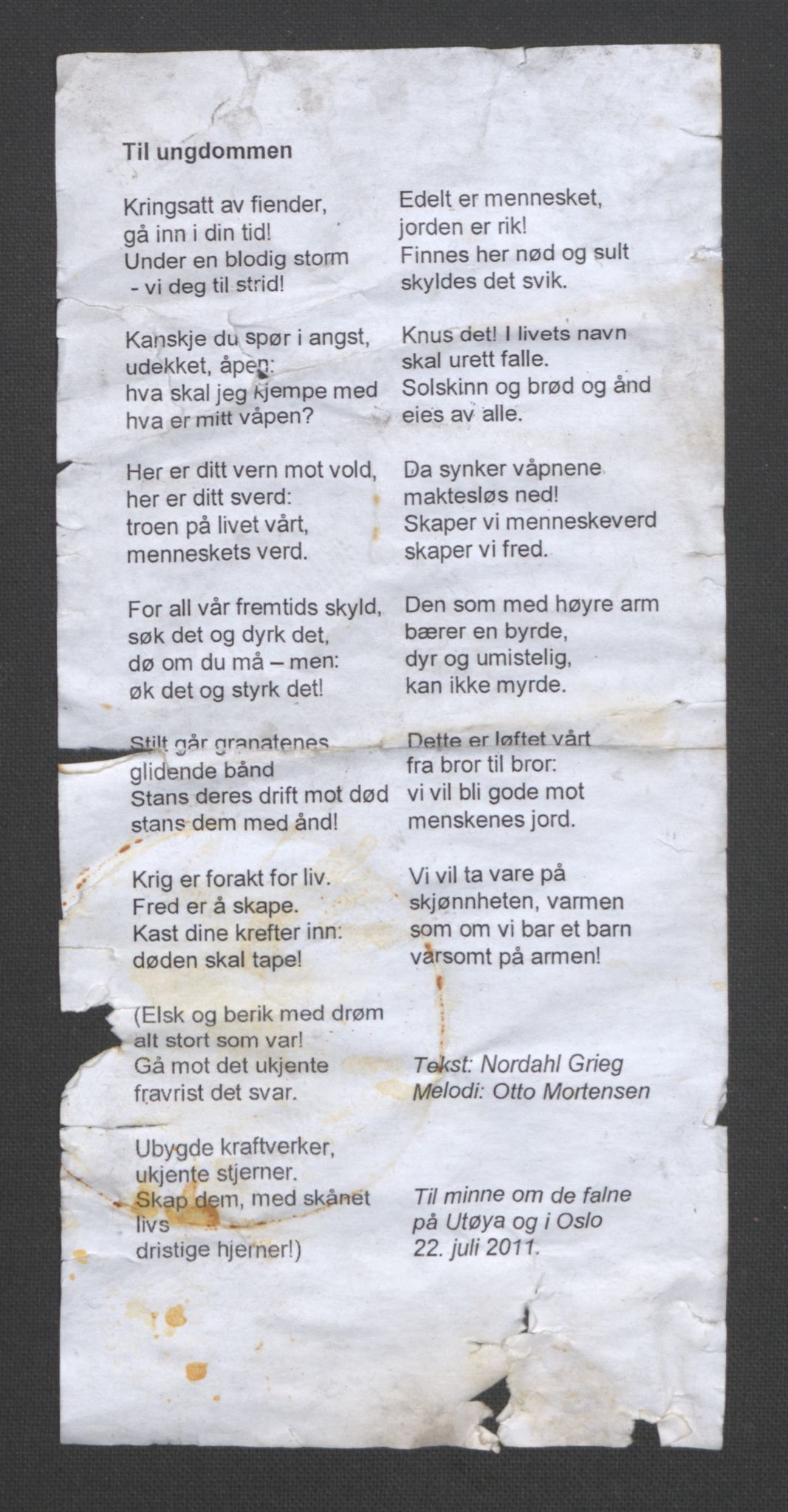 Minnemateriale etter 22.07.2011, RA/S-6313/00/A/L0001: Minnemateriale utvalgt for publisering i forbindelse med ettårsmarkeringen, 2011, p. 1198