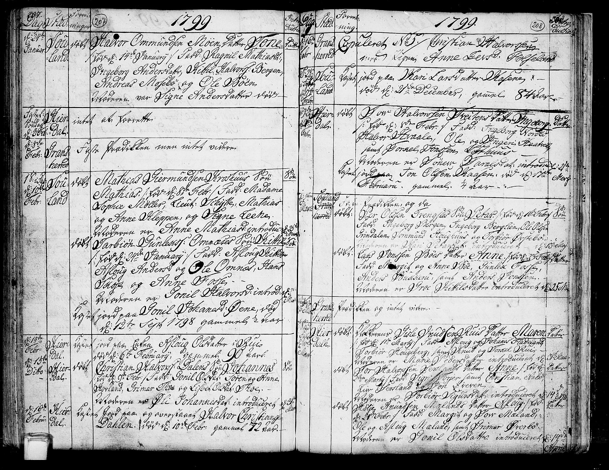 Hjartdal kirkebøker, AV/SAKO-A-270/F/Fa/L0005: Parish register (official) no. I 5, 1776-1801, p. 207-208