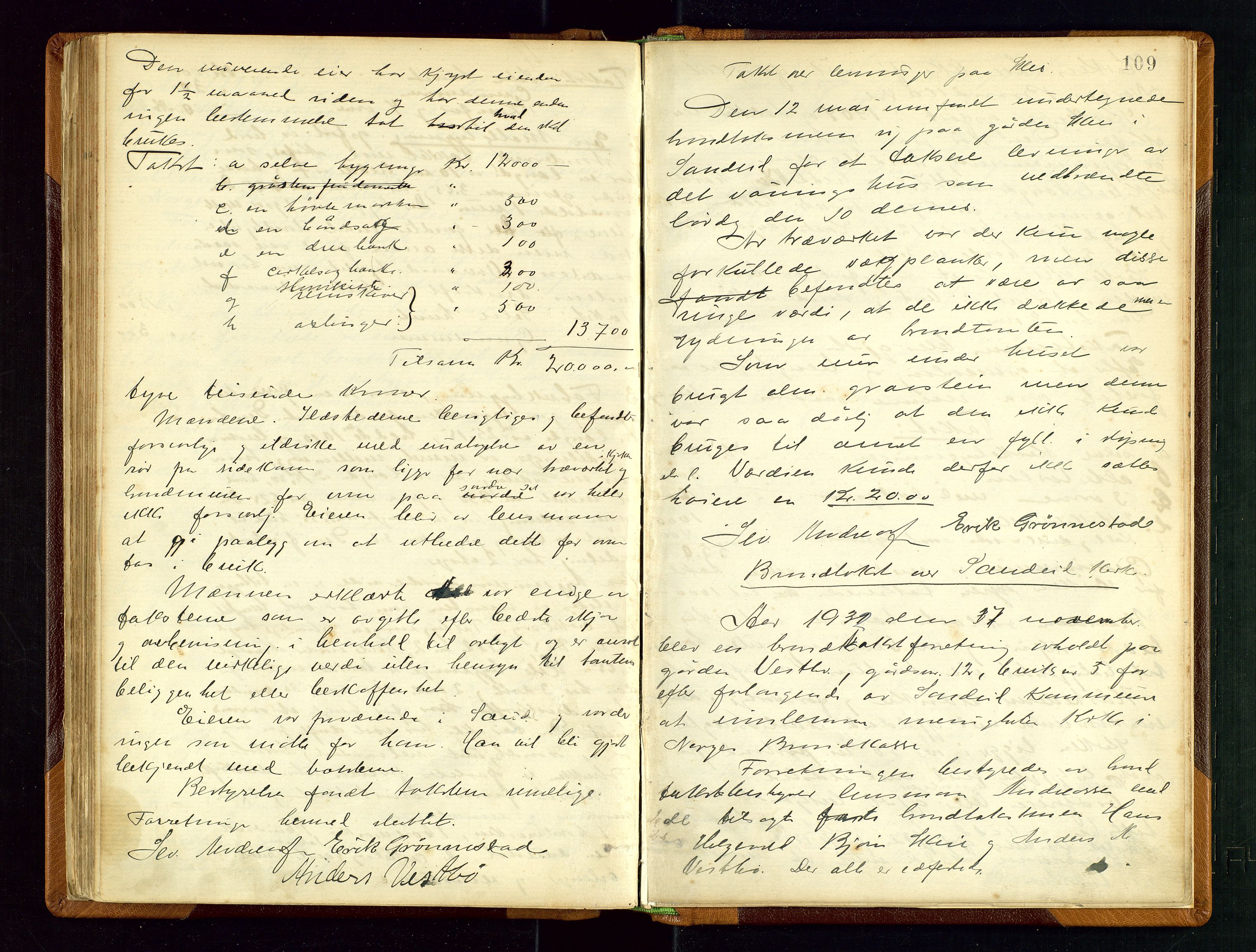Vikedal lensmannskontor, AV/SAST-A-100179/Gob/L0003: Branntakstprotokoll, 1882-1942, p. 108b-109a