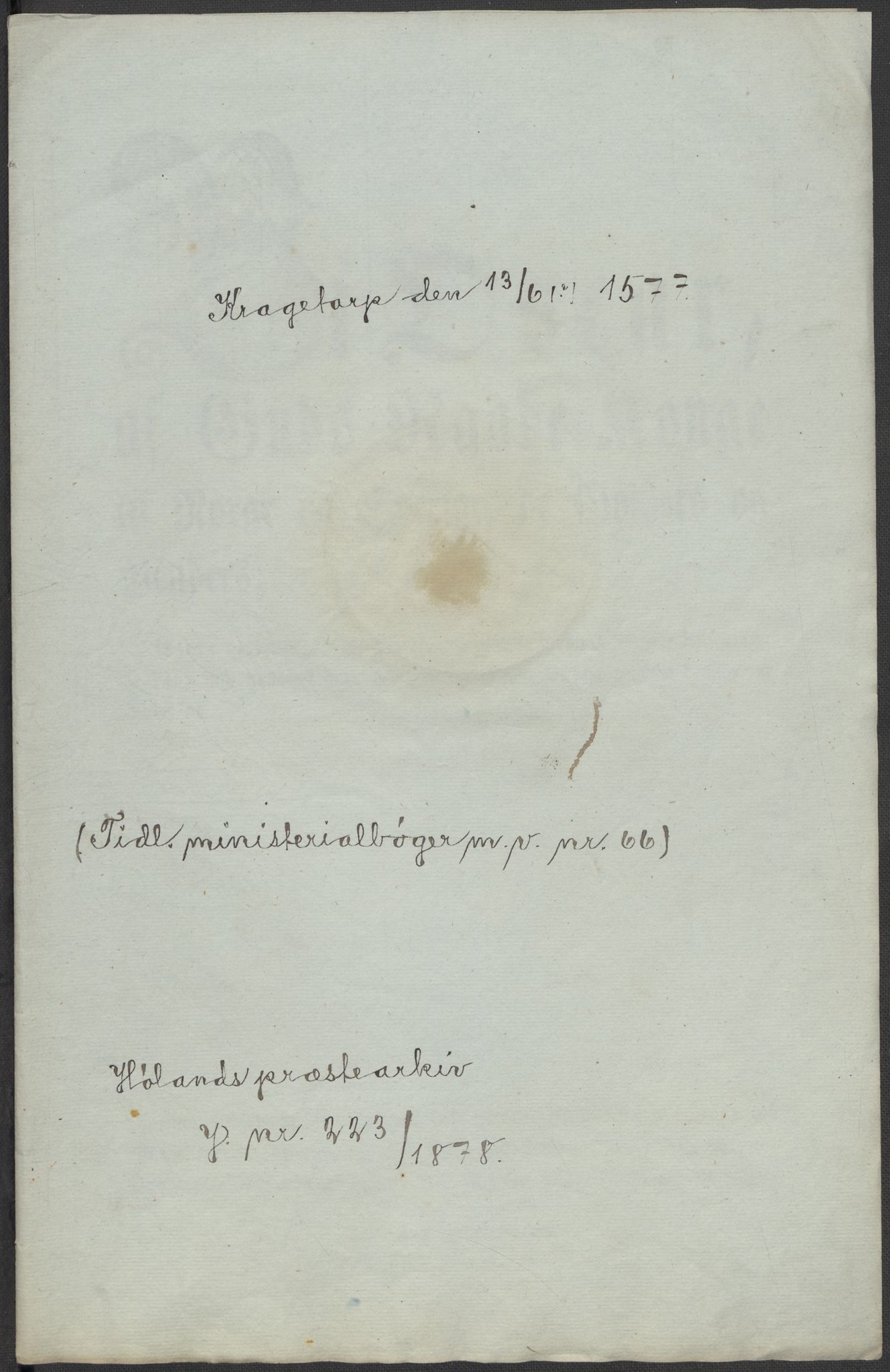 Riksarkivets diplomsamling, RA/EA-5965/F15/L0007: Prestearkiv - Akershus, 1573-1693, p. 190
