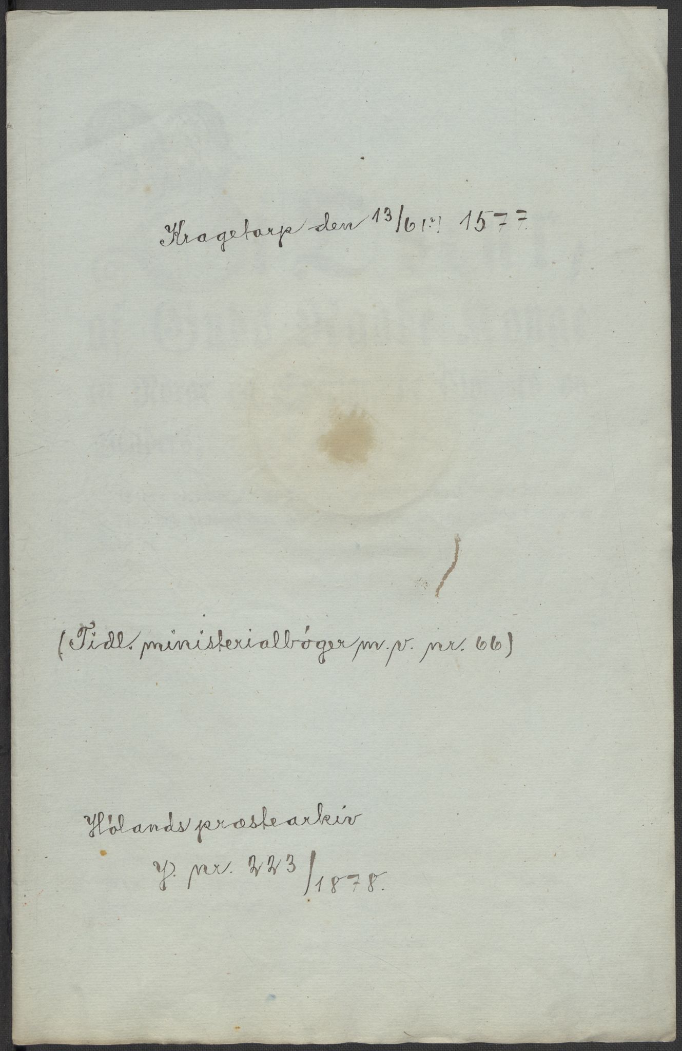 Riksarkivets diplomsamling, AV/RA-EA-5965/F15/L0007: Prestearkiv - Akershus, 1573-1693, p. 190