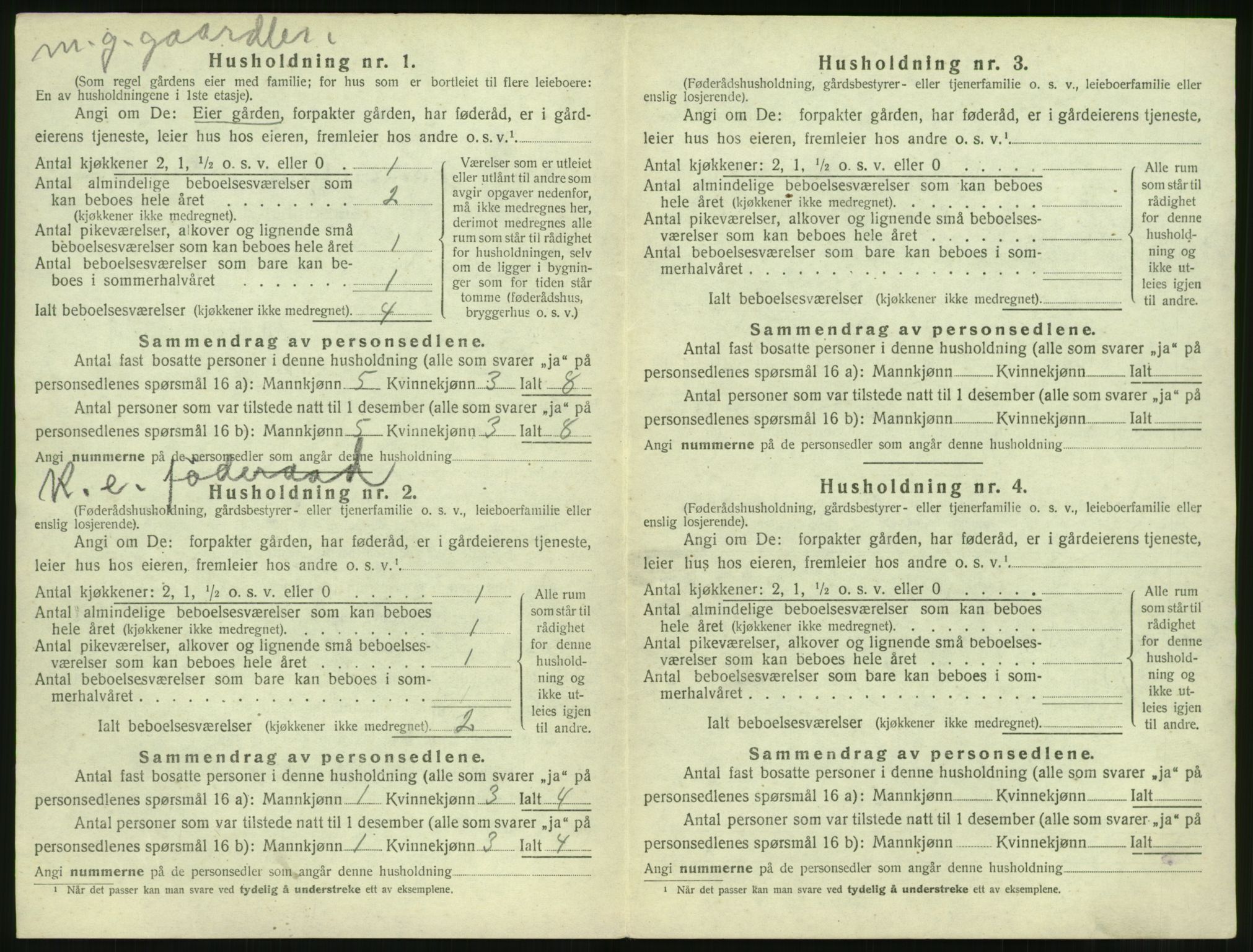 SAT, 1920 census for Vatne, 1920, p. 569