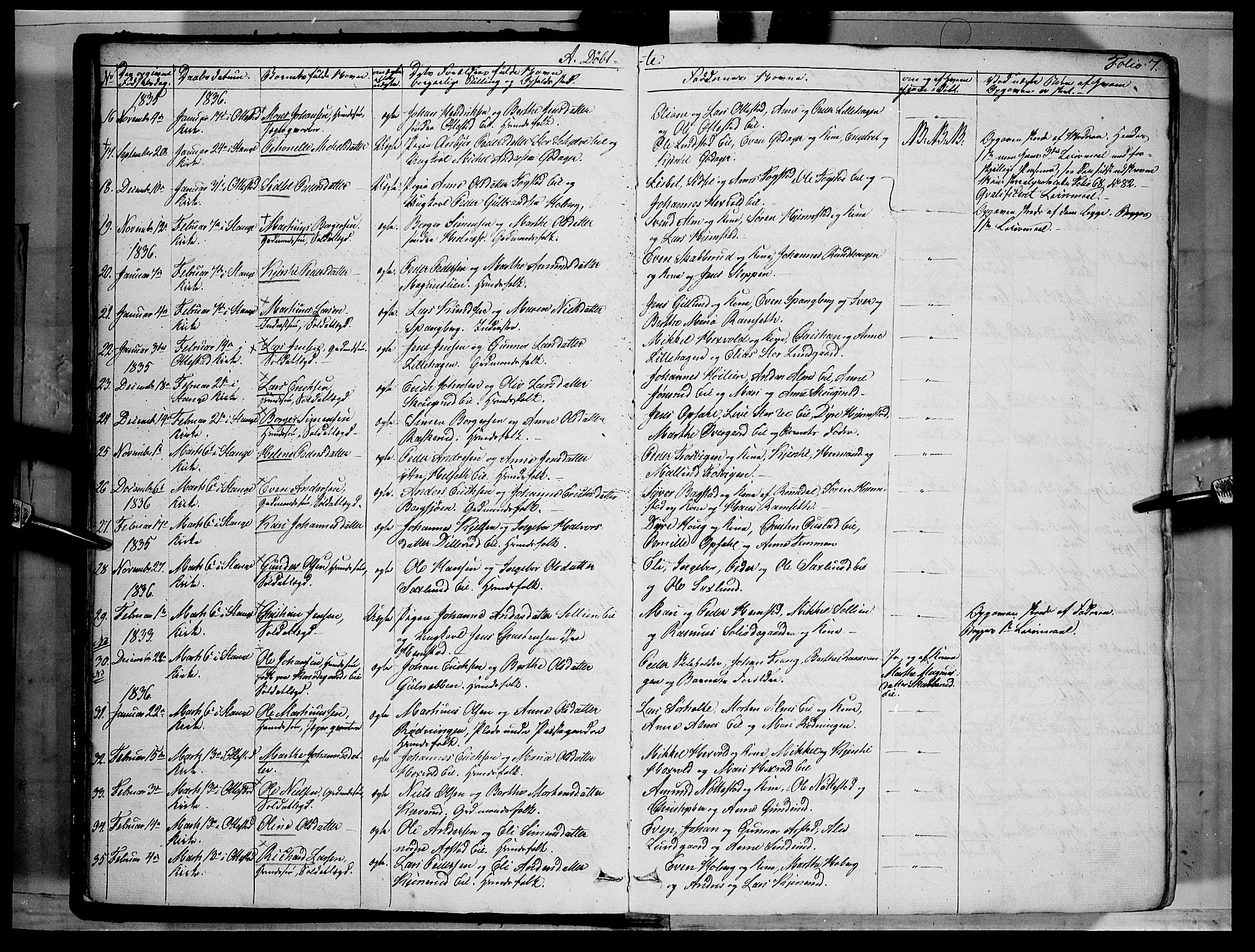 Stange prestekontor, AV/SAH-PREST-002/K/L0010: Parish register (official) no. 10, 1835-1845, p. 7