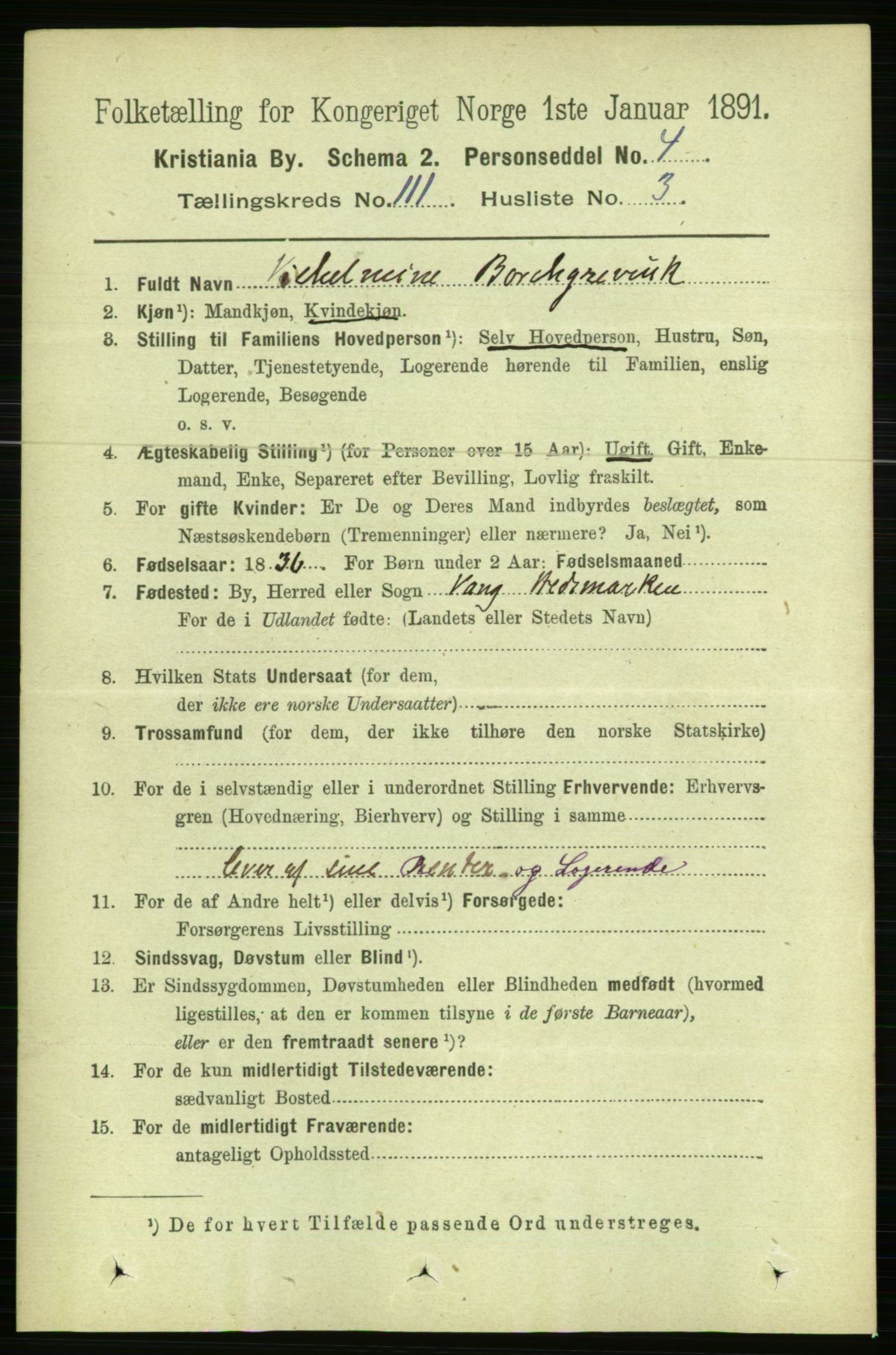 RA, 1891 census for 0301 Kristiania, 1891, p. 57957