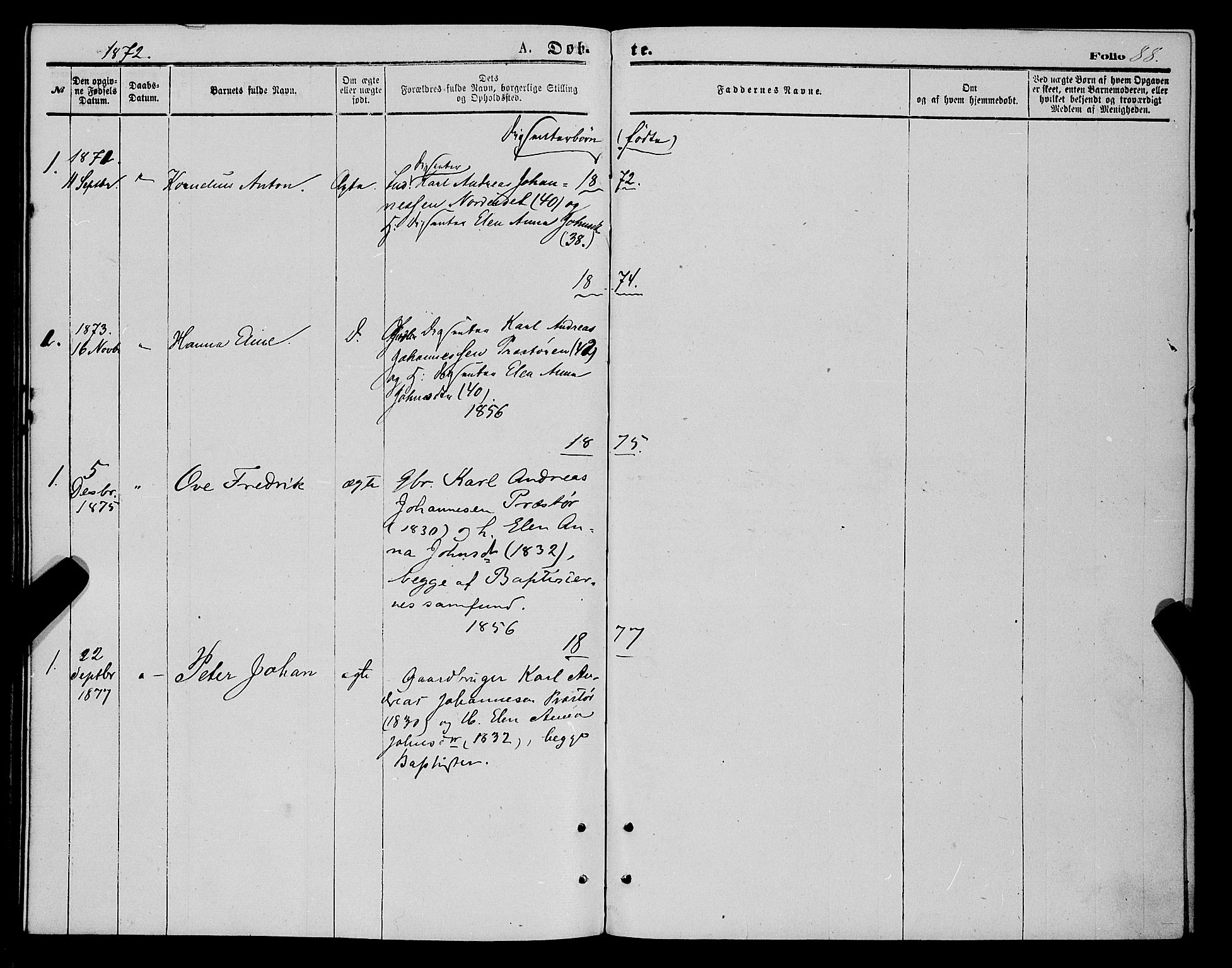 Karlsøy sokneprestembete, SATØ/S-1299/H/Ha/Haa/L0005kirke: Parish register (official) no. 5, 1872-1878, p. 88