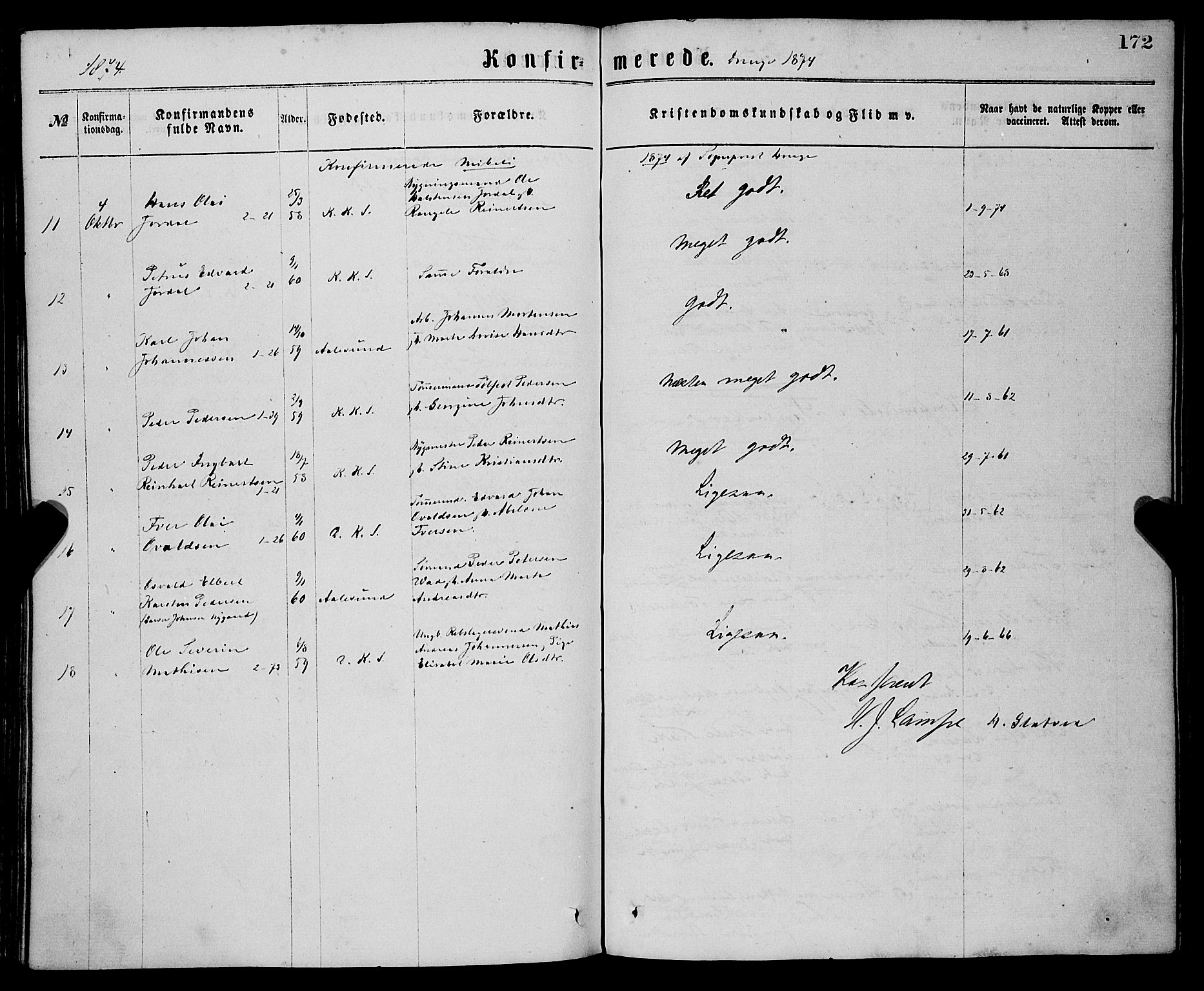 Sandviken Sokneprestembete, AV/SAB-A-77601/H/Ha/L0001: Parish register (official) no. A 1, 1867-1877, p. 172