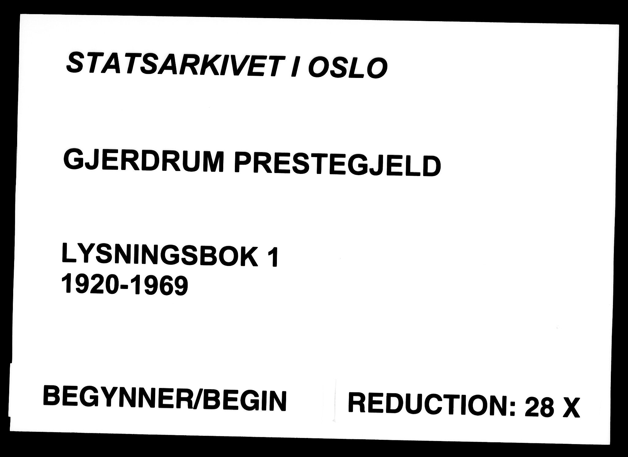 Gjerdrum prestekontor Kirkebøker, SAO/A-10412b/H/Ha/L0001: Banns register no. 1, 1920-1969
