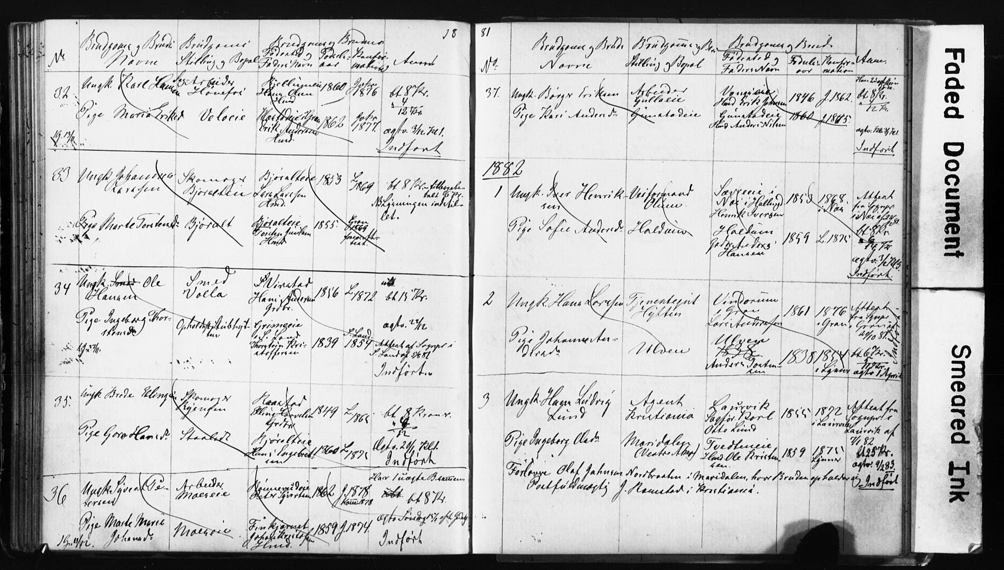 Jevnaker prestekontor, SAH/PREST-116/I/Ie: Banns register no. 2, 1867-1897