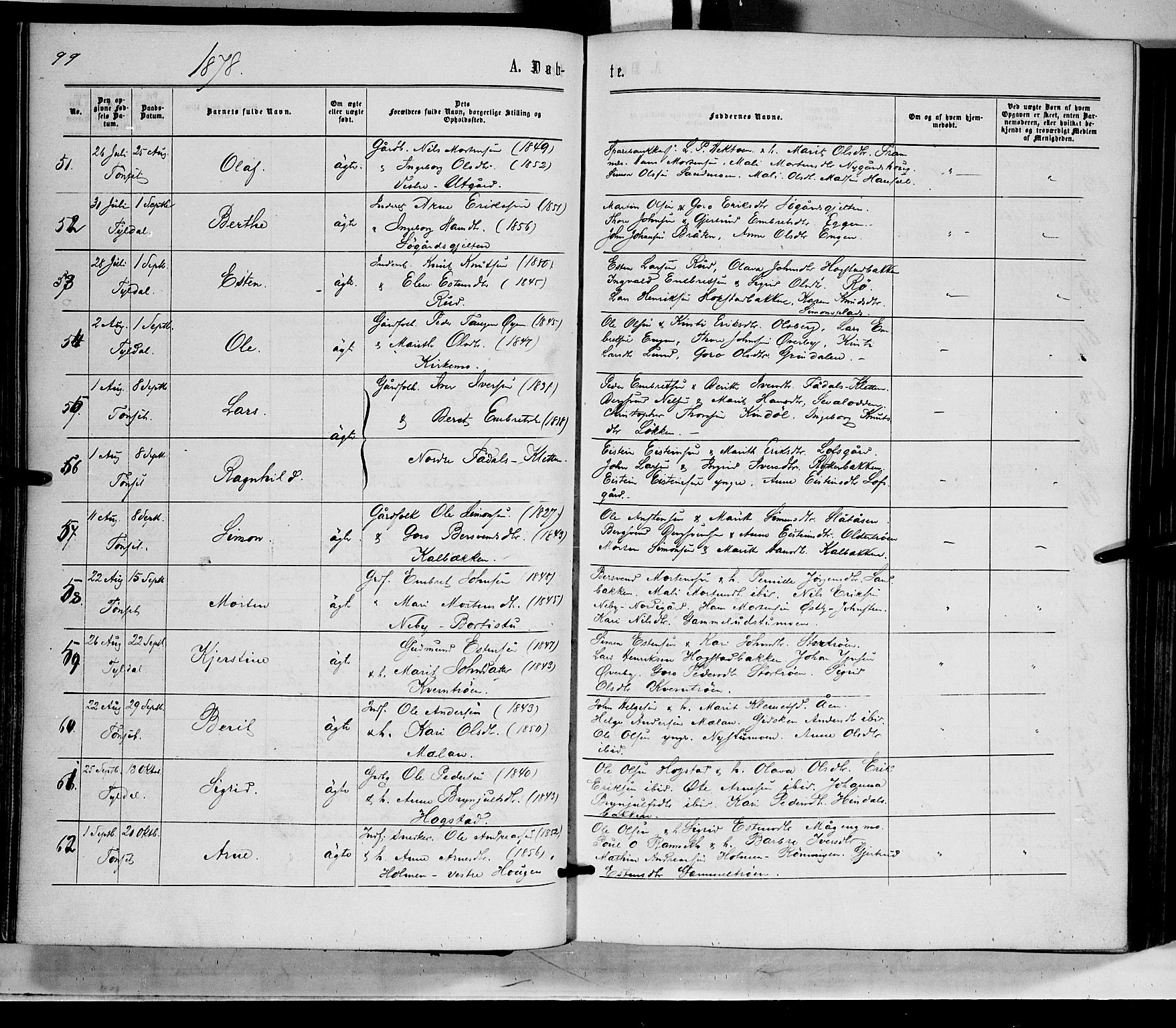 Tynset prestekontor, AV/SAH-PREST-058/H/Ha/Haa/L0021: Parish register (official) no. 21, 1863-1879, p. 99