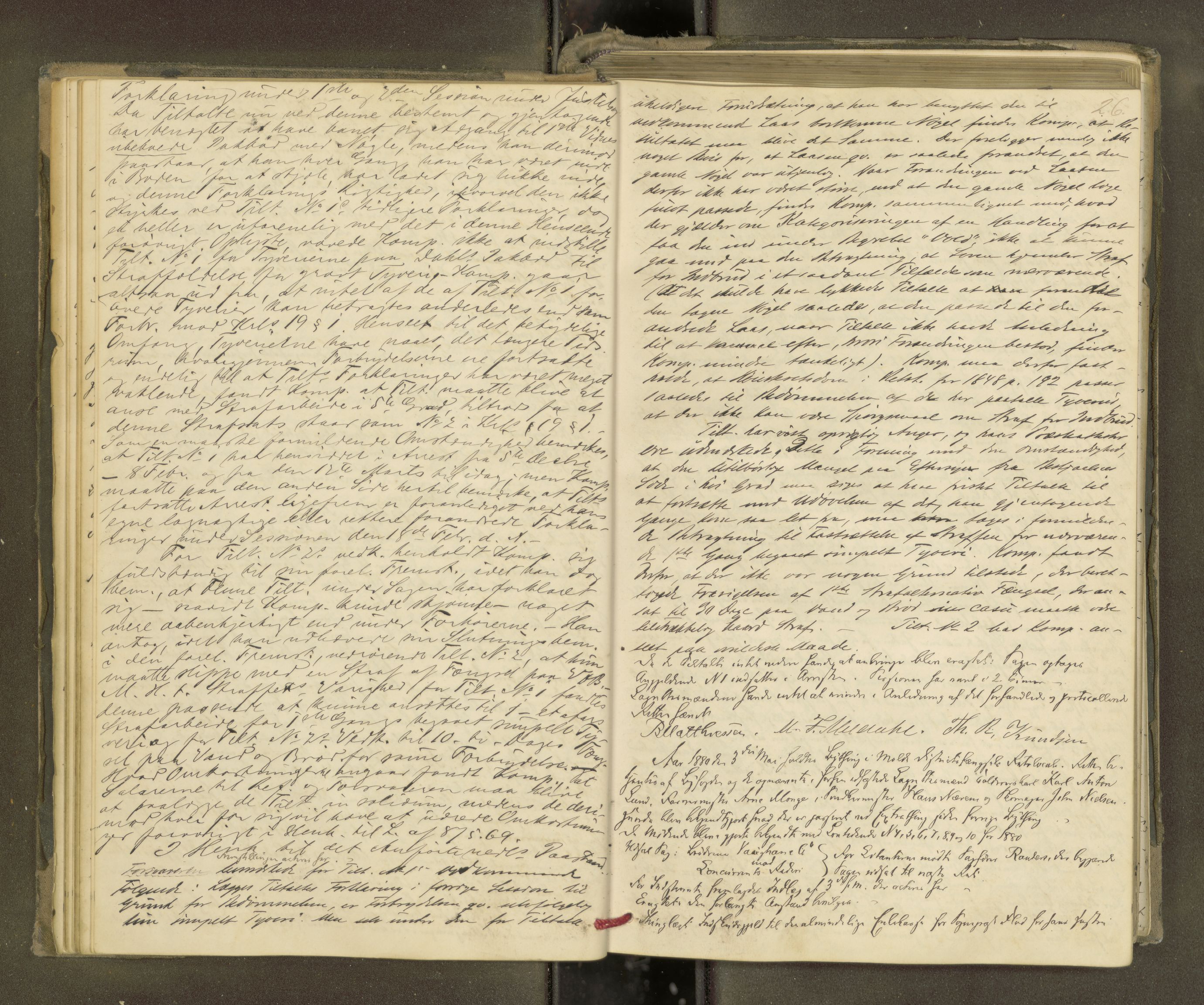 Molde byfogd, AV/SAT-A-0025/1/1A/L0012: Justisprotokoll, 1879-1890, p. 25b-26a