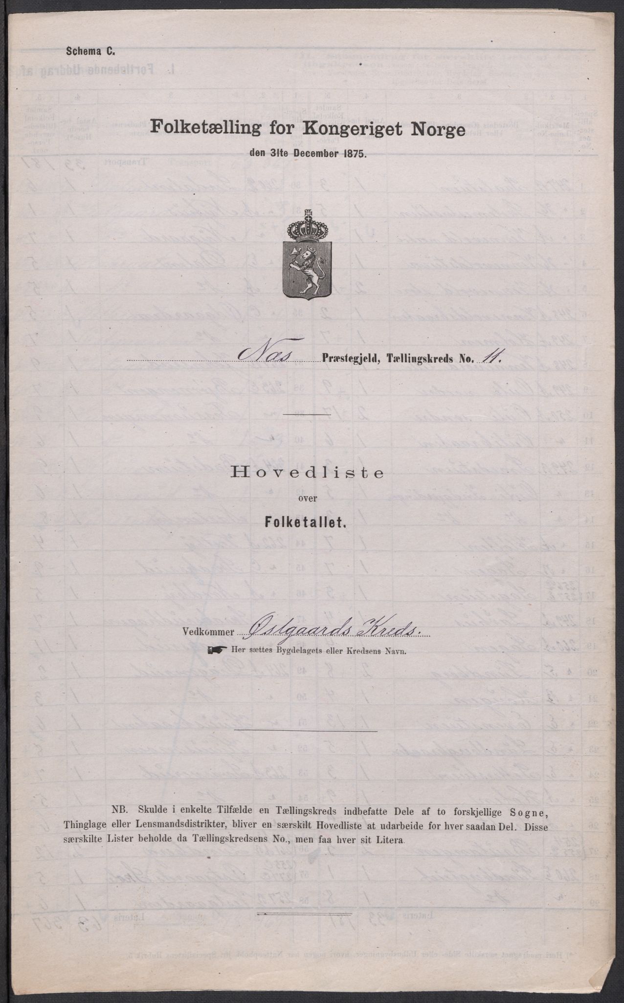 RA, 1875 census for 0236P Nes, 1875, p. 46