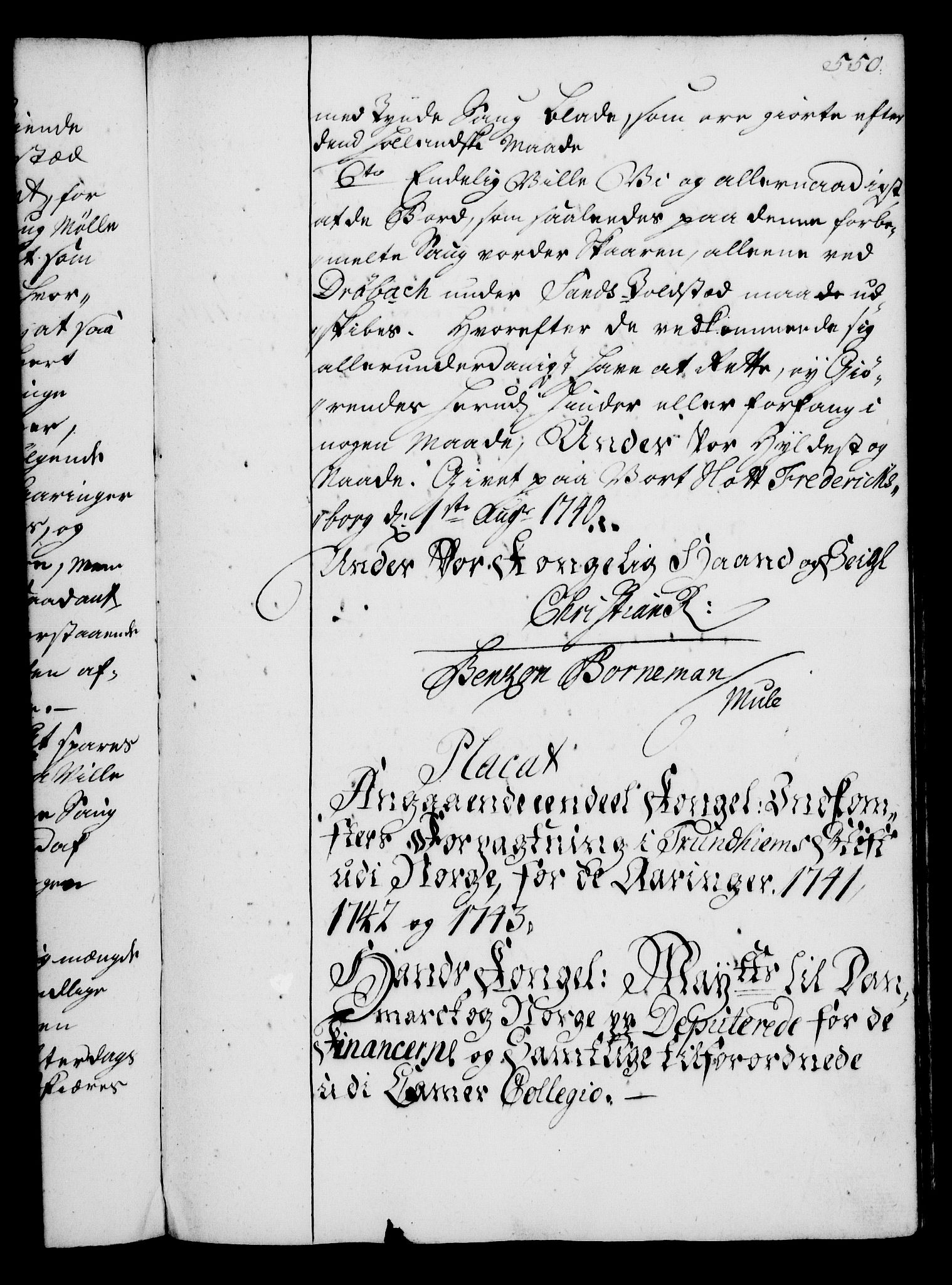 Rentekammeret, Kammerkanselliet, RA/EA-3111/G/Gg/Gga/L0004: Norsk ekspedisjonsprotokoll med register (merket RK 53.4), 1734-1741, p. 550