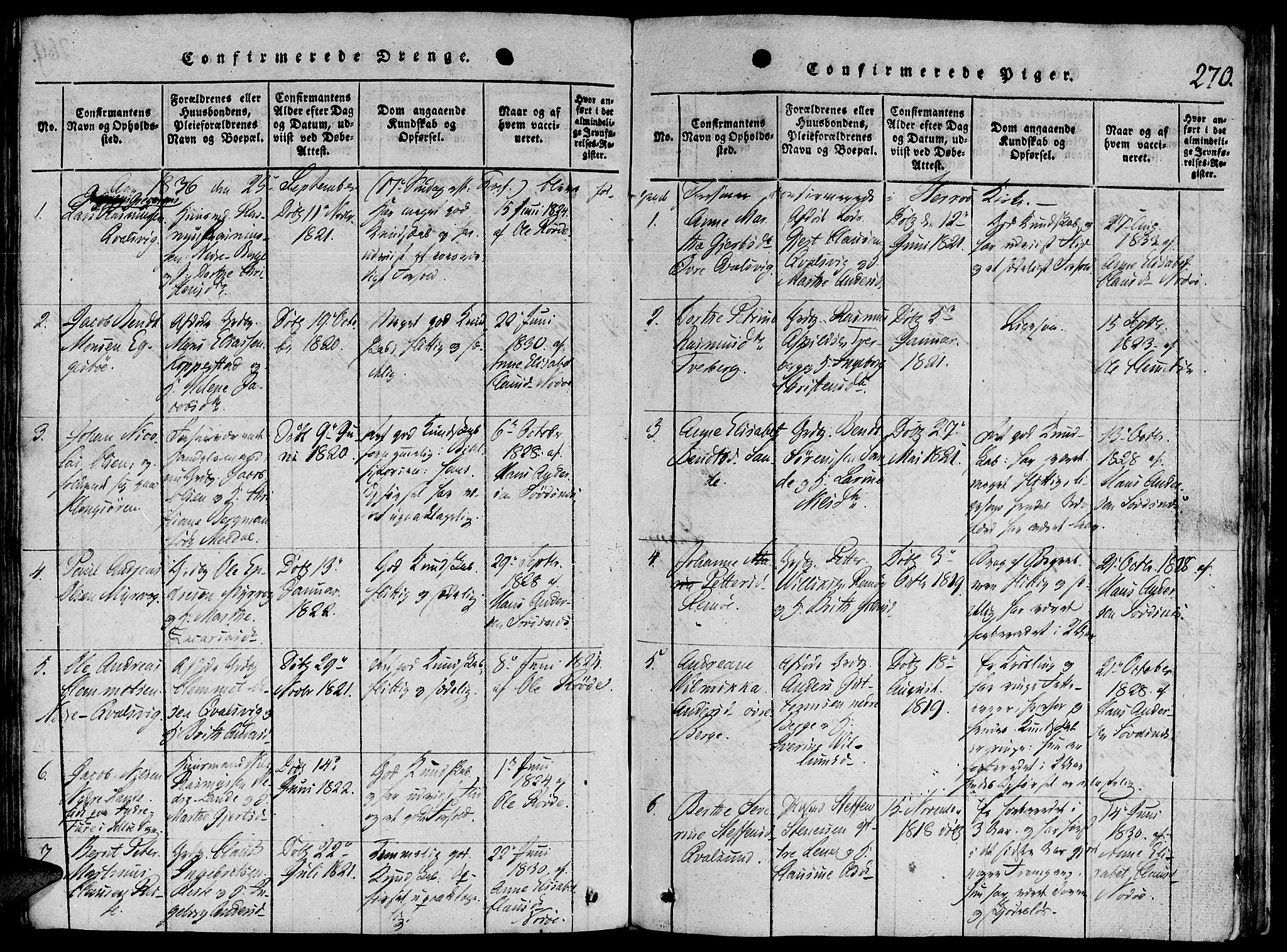 Ministerialprotokoller, klokkerbøker og fødselsregistre - Møre og Romsdal, AV/SAT-A-1454/507/L0069: Parish register (official) no. 507A04, 1816-1841, p. 270