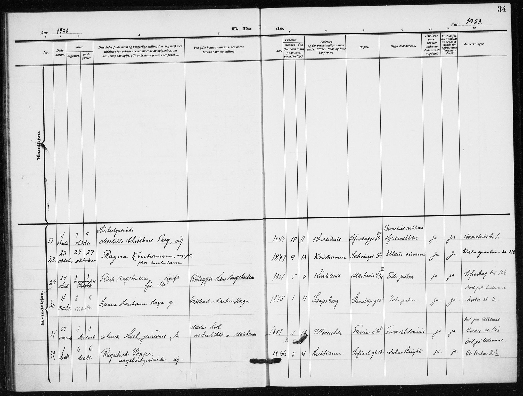 Hauge prestekontor Kirkebøker, AV/SAO-A-10849/F/Fa/L0005: Parish register (official) no. 5, 1917-1938, p. 34