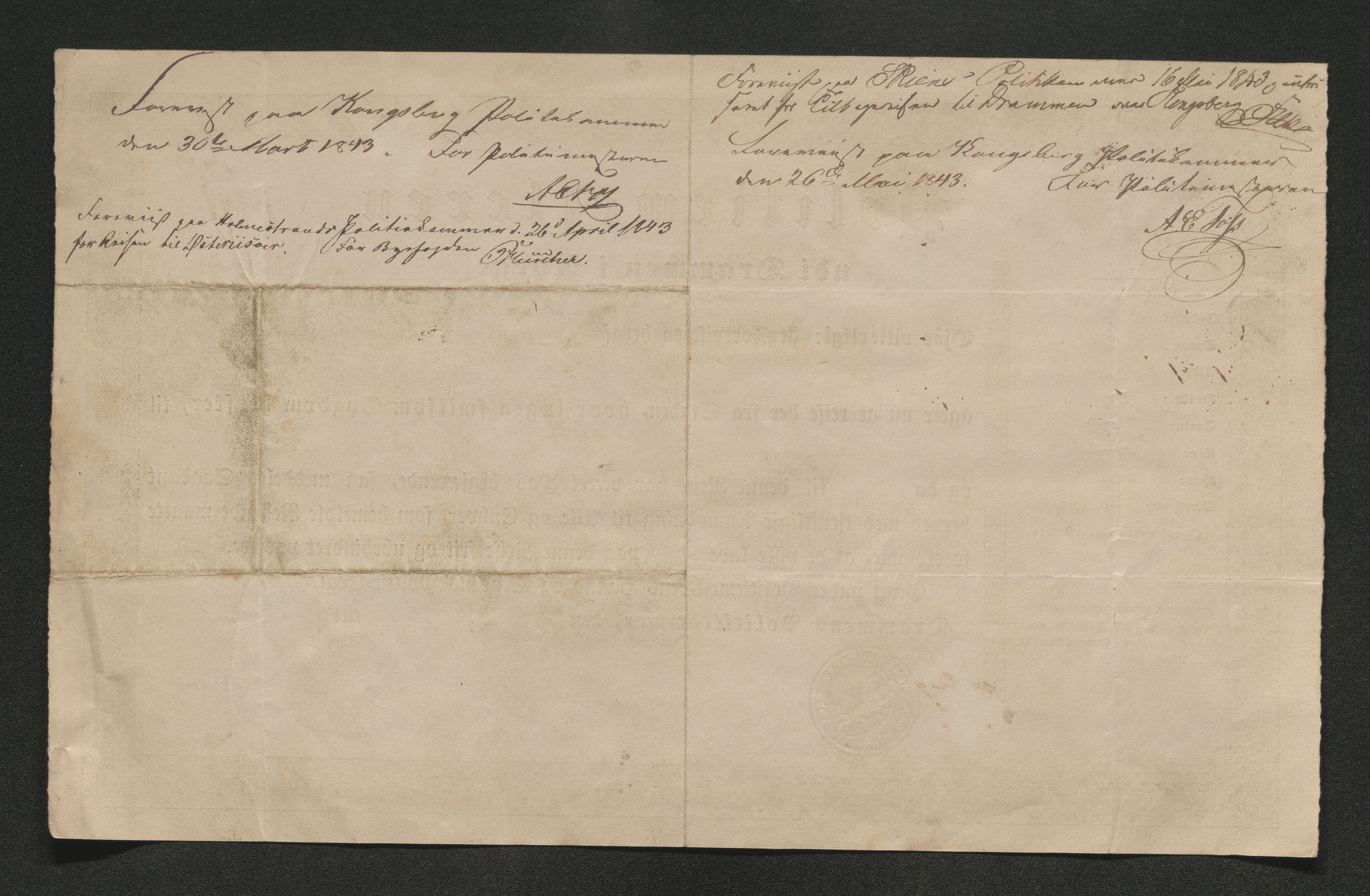Drammen politikammer, AV/SAKO-A-623/I/Ia/Iab/L0007: Innleverte pass, 1843-1844, p. 159