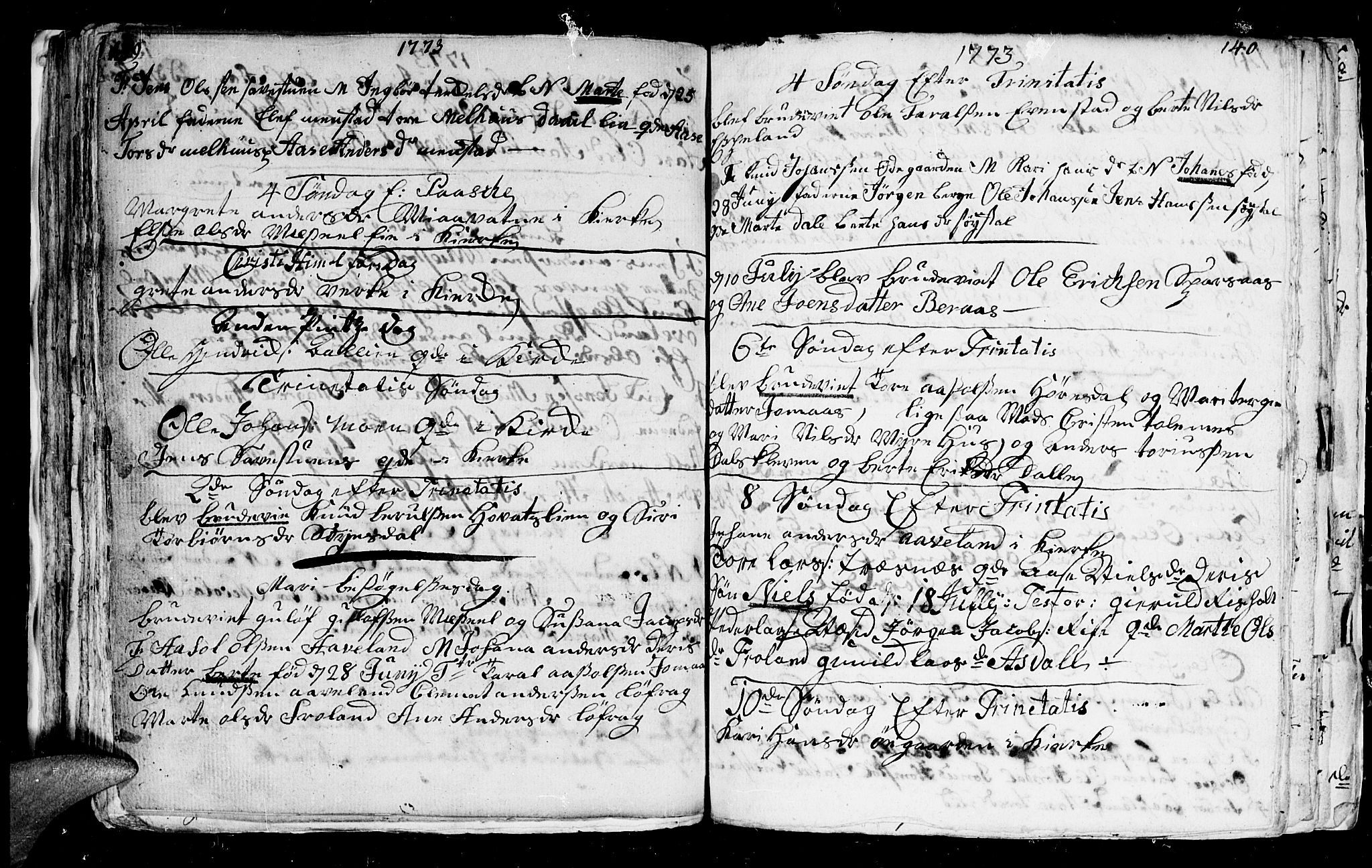 Froland sokneprestkontor, AV/SAK-1111-0013/F/Fb/L0003: Parish register (copy) no. B 3, 1759-1776, p. 139-140