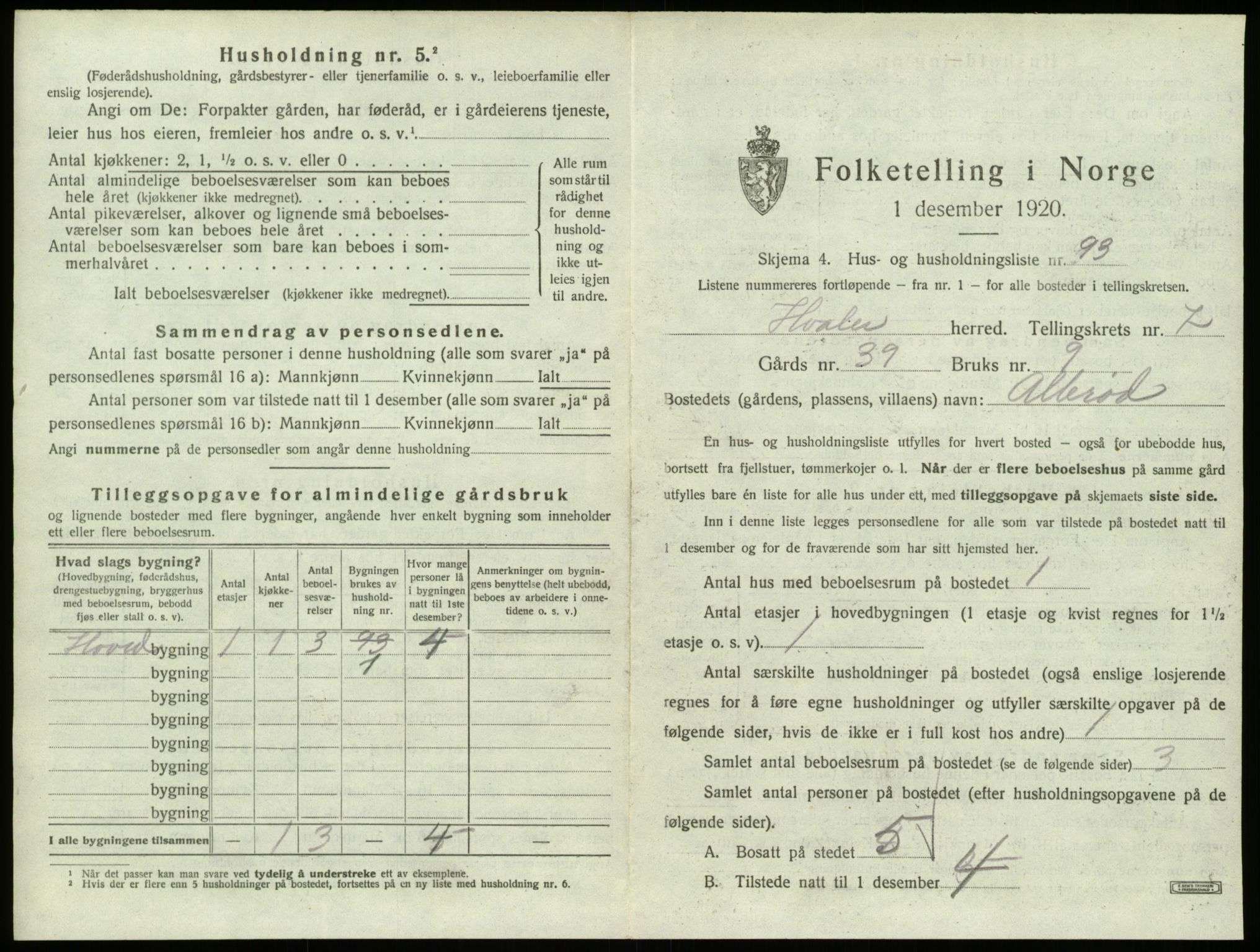 SAO, 1920 census for Hvaler, 1920, p. 1302