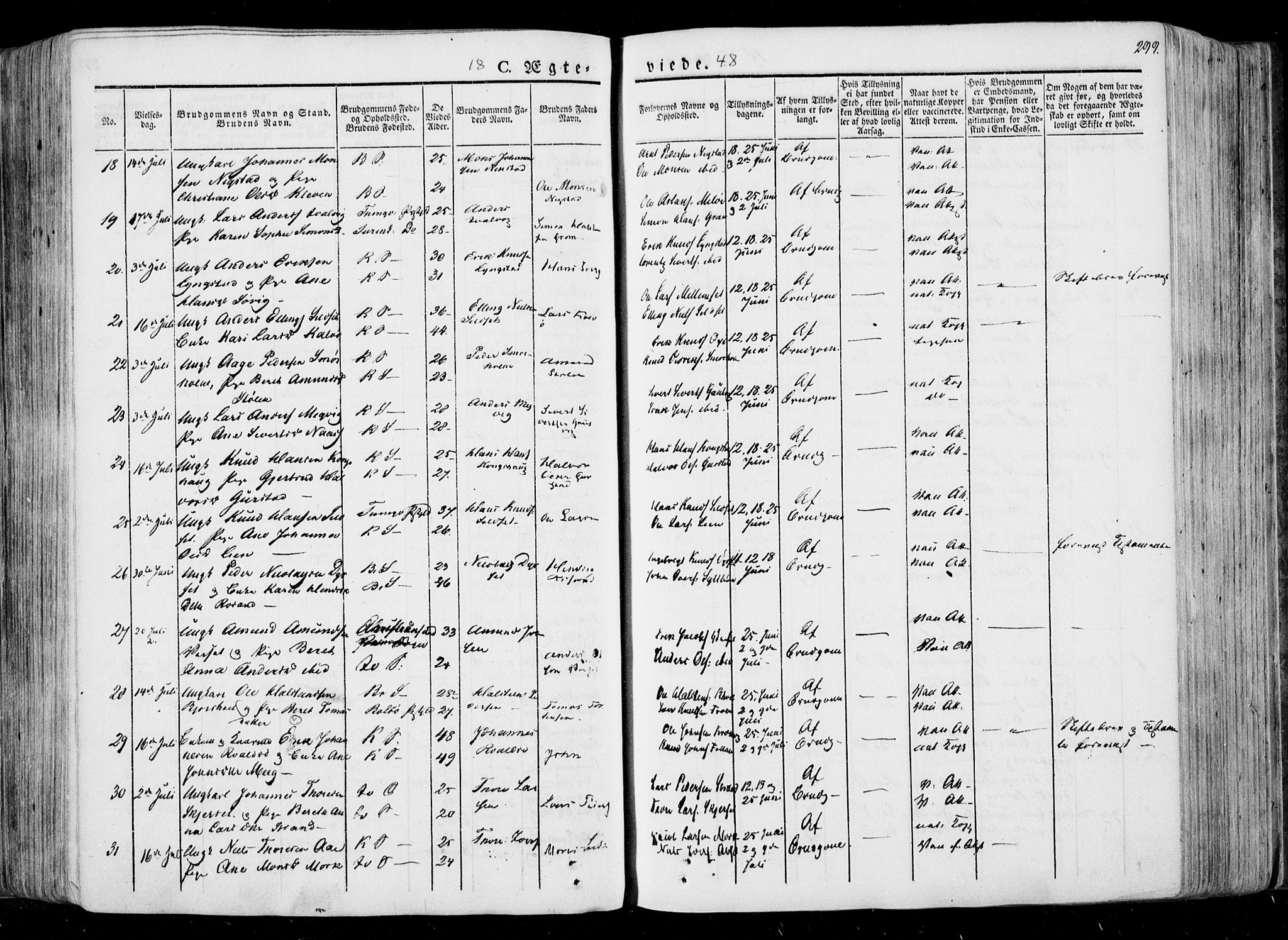 Ministerialprotokoller, klokkerbøker og fødselsregistre - Møre og Romsdal, AV/SAT-A-1454/568/L0803: Parish register (official) no. 568A10, 1830-1853, p. 299