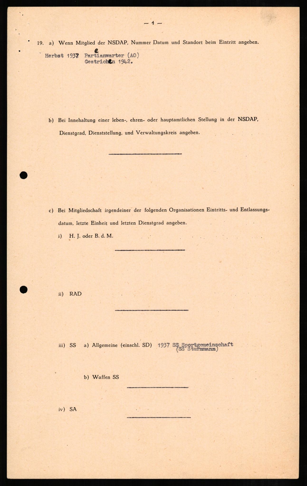 Forsvaret, Forsvarets overkommando II, AV/RA-RAFA-3915/D/Db/L0007: CI Questionaires. Tyske okkupasjonsstyrker i Norge. Tyskere., 1945-1946, p. 194