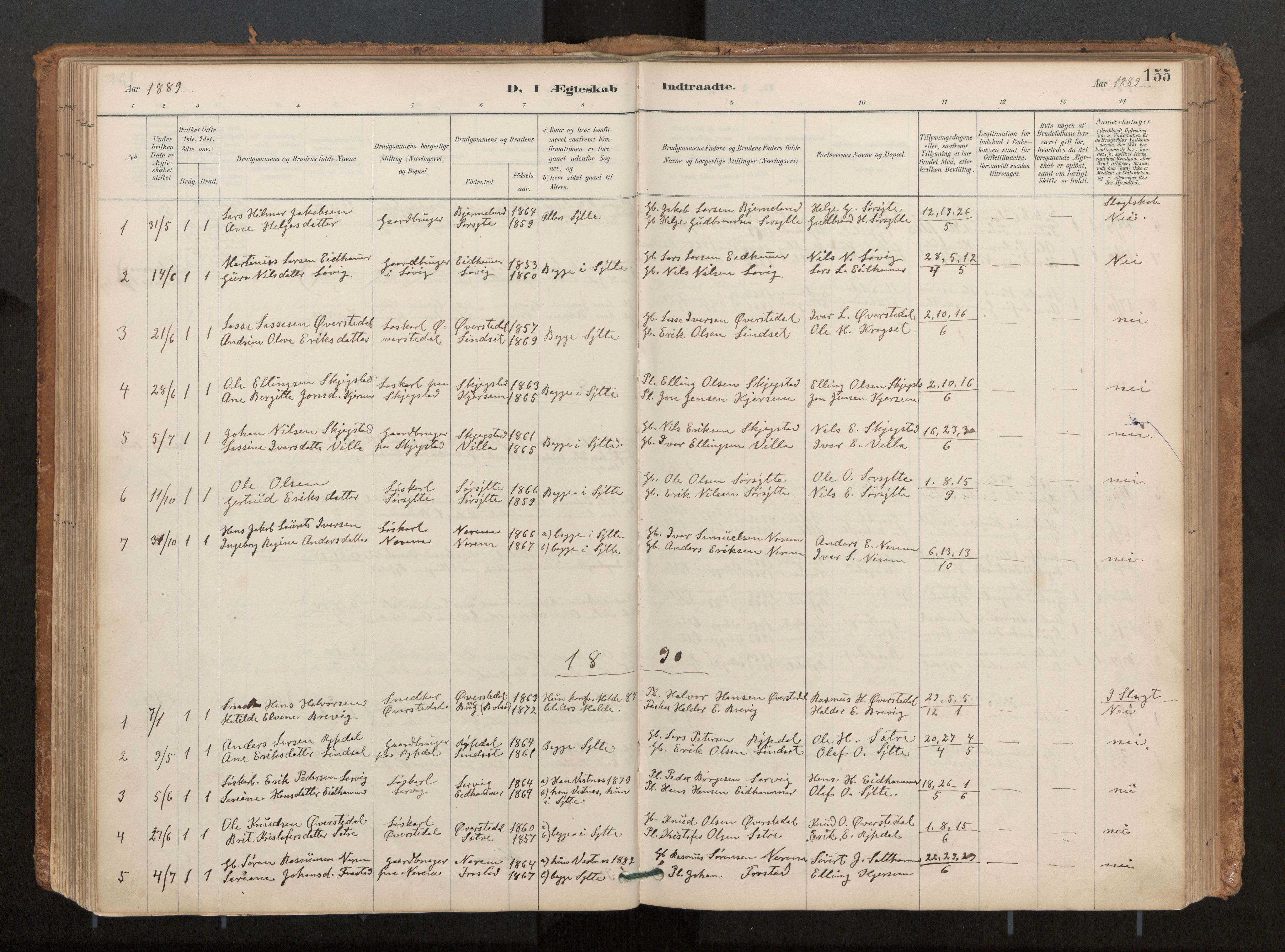 Ministerialprotokoller, klokkerbøker og fødselsregistre - Møre og Romsdal, AV/SAT-A-1454/541/L0545a: Parish register (official) no. 541A03, 1887-1912, p. 155