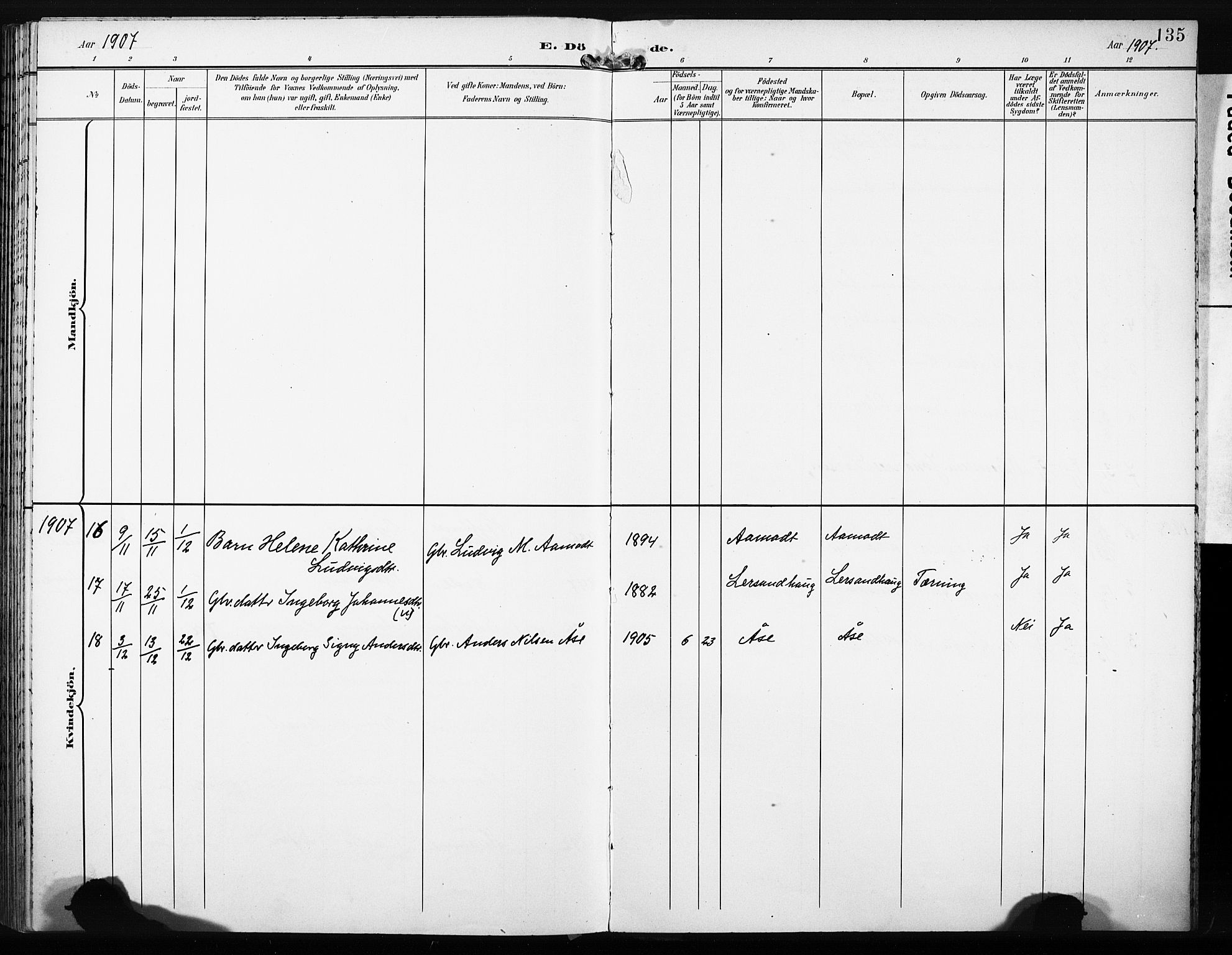 Gaular sokneprestembete, AV/SAB-A-80001/H/Haa: Parish register (official) no. C 2, 1898-1910, p. 135