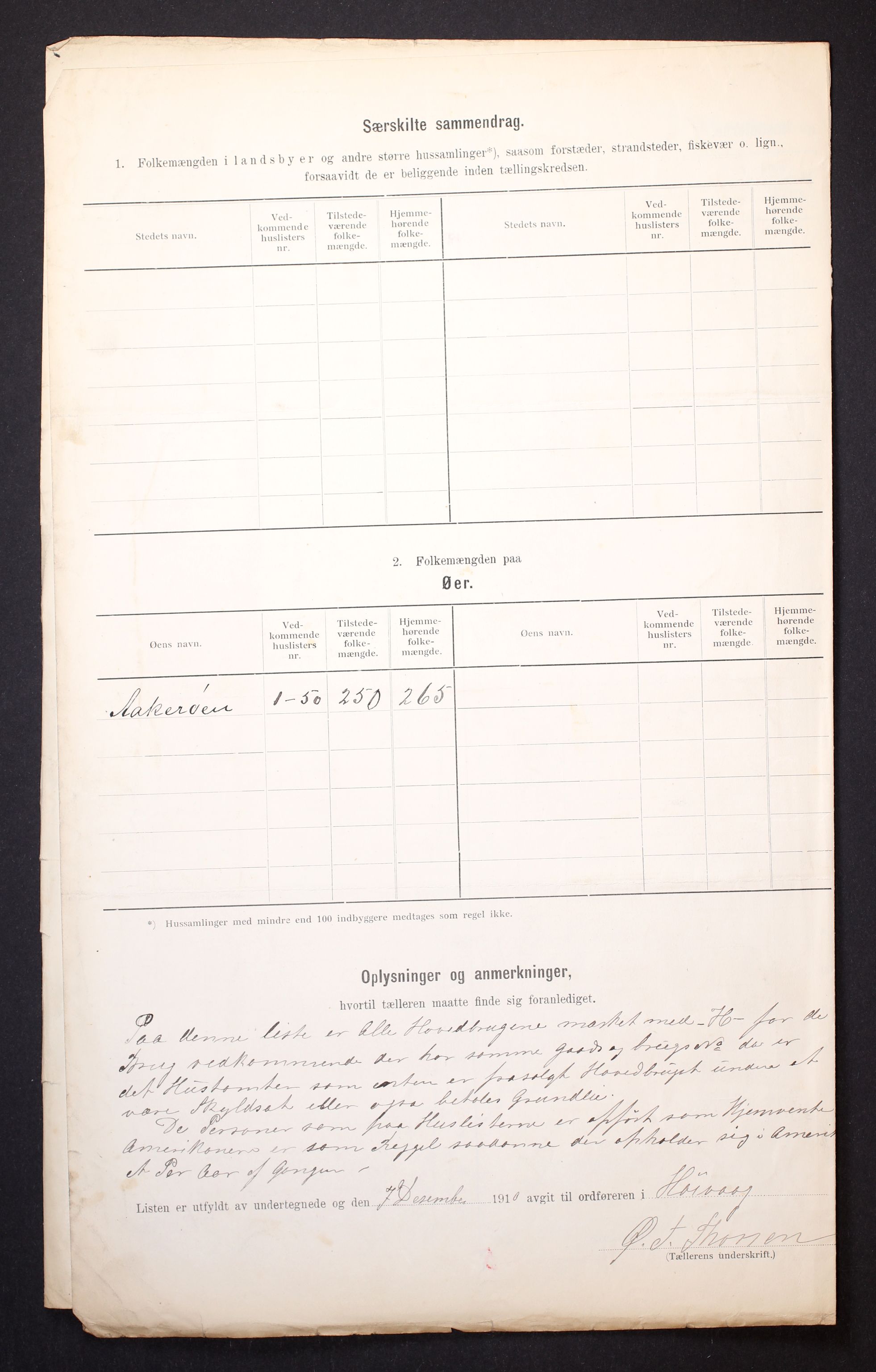 RA, 1910 census for Høvåg, 1910, p. 27