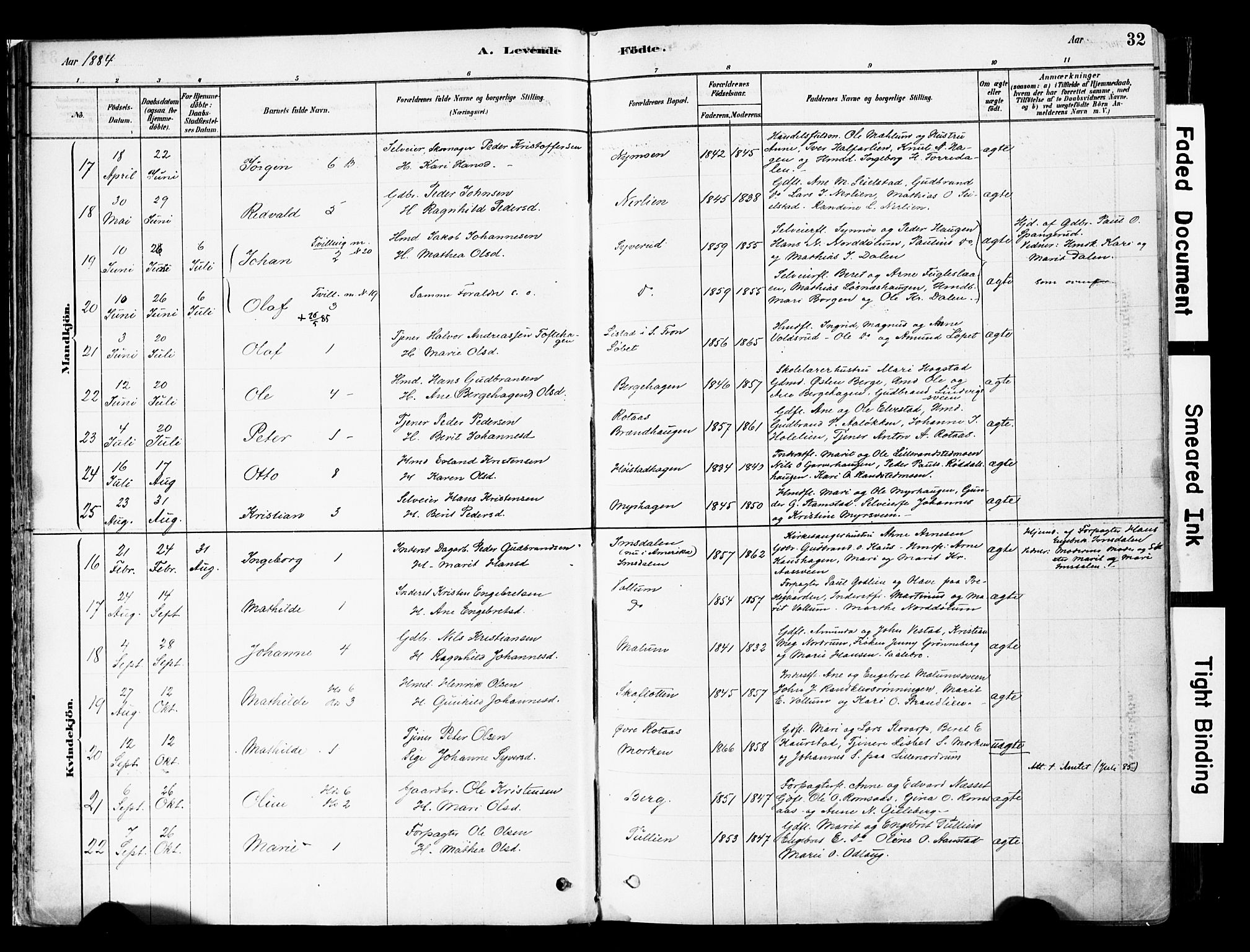 Ringebu prestekontor, AV/SAH-PREST-082/H/Ha/Haa/L0008: Parish register (official) no. 8, 1878-1898, p. 32